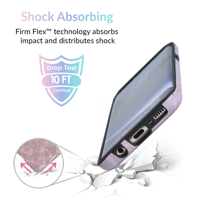 Dusty Rose Chrome Floral Samsung Galaxy Case - Image 8