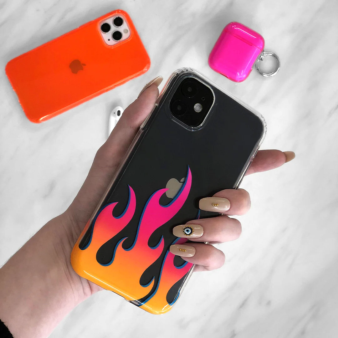 Flames Clear iPhone Case - Image 2