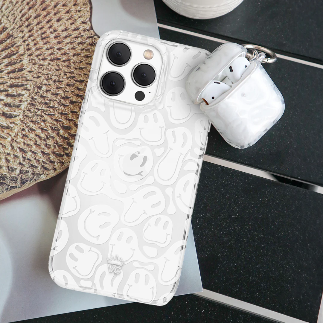 Clear Frosted Smiley AirPod Case - Image 2