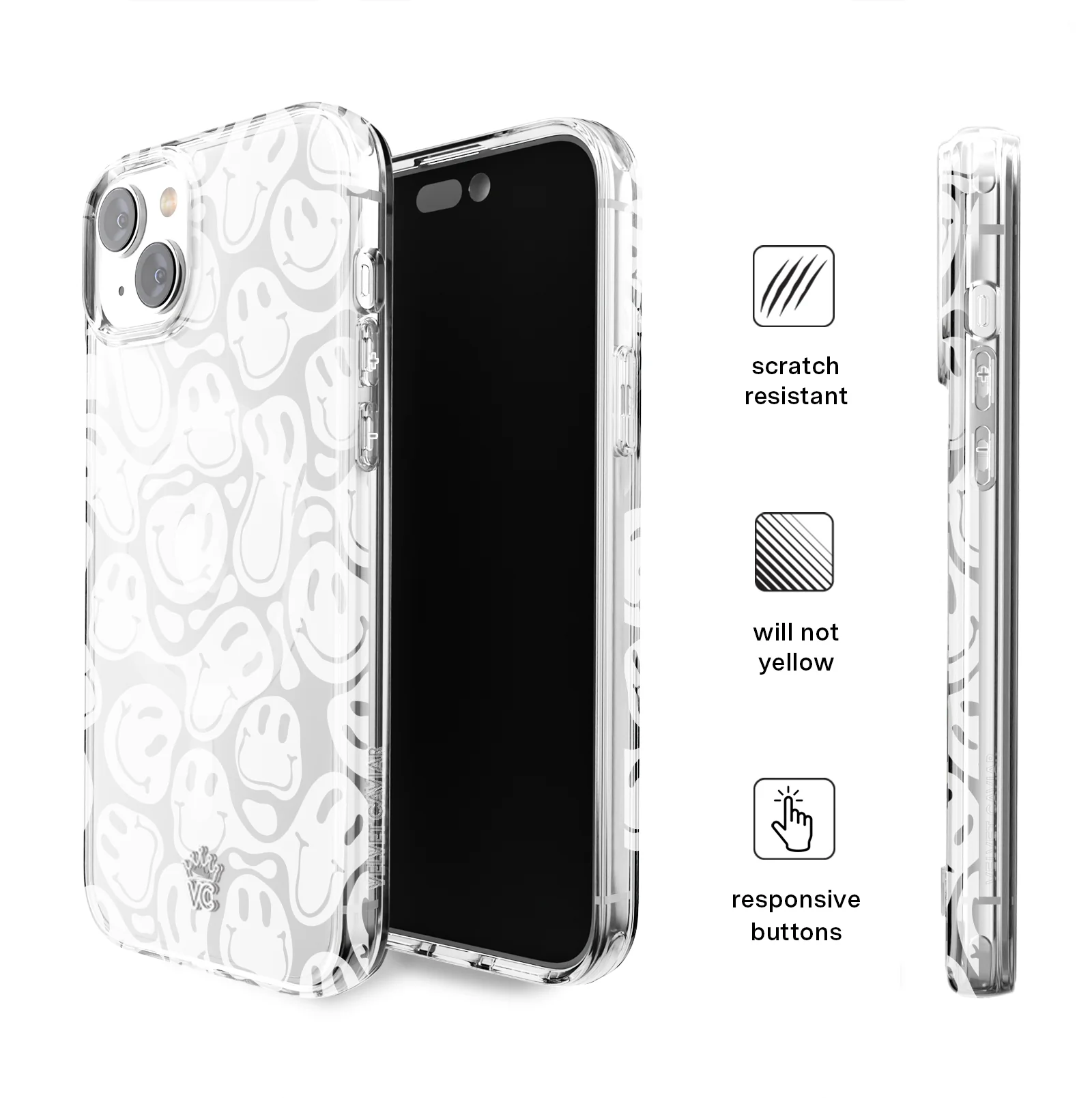 Clear Frosted Smiley iPhone Case - Image 18