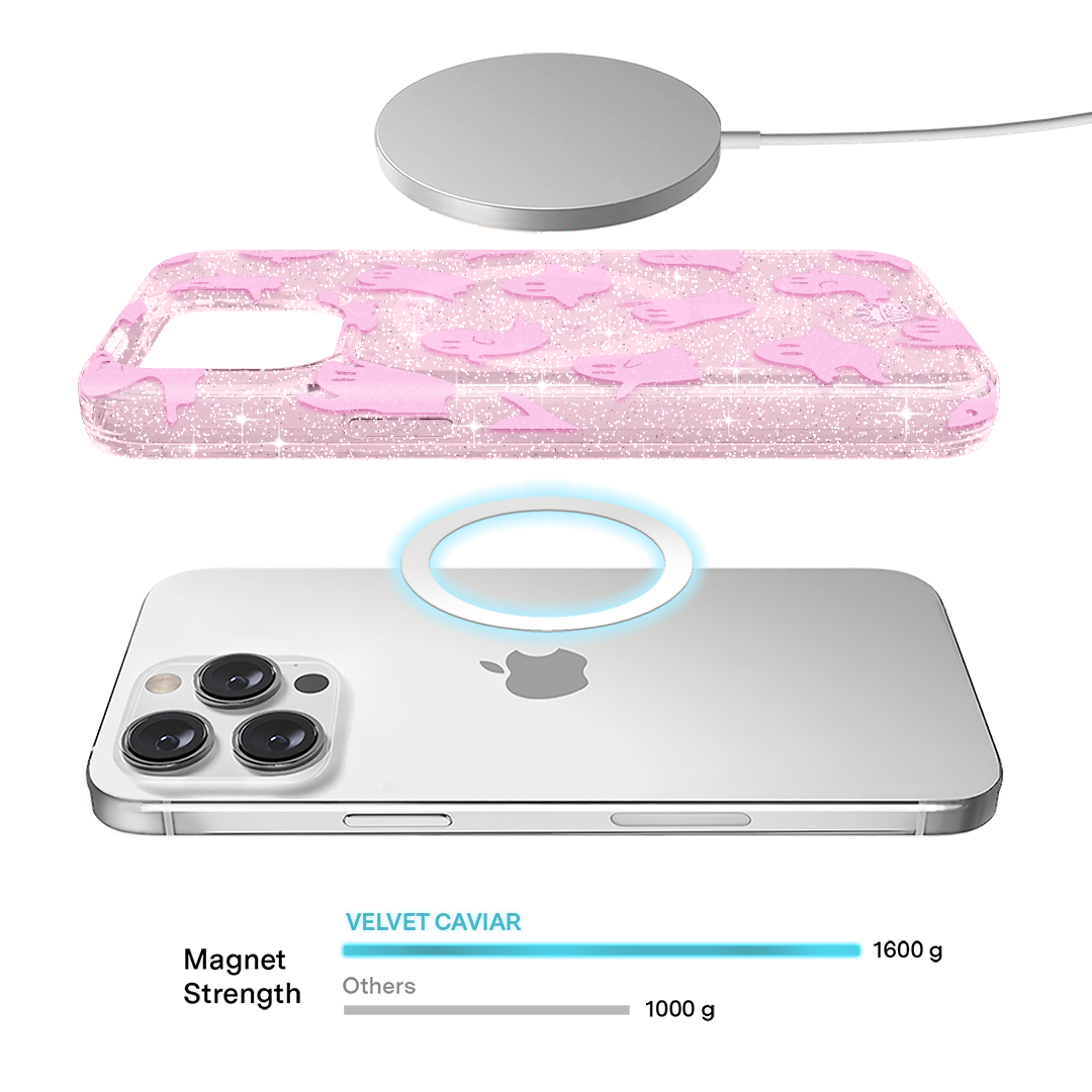 Ghosted Pink Glitter iPhone Case - Image 3