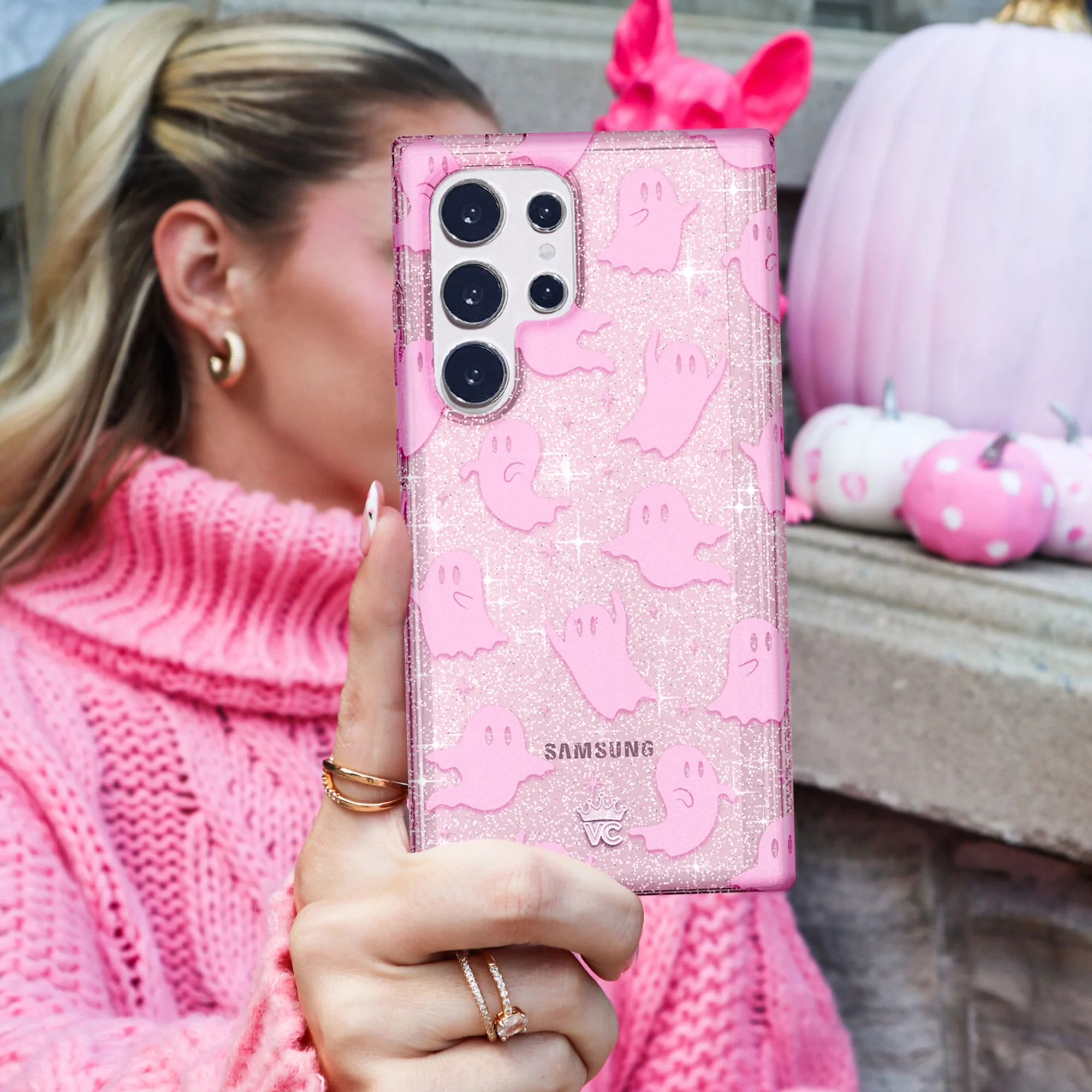 Ghosted Pink Glitter Samsung Case - Image 44