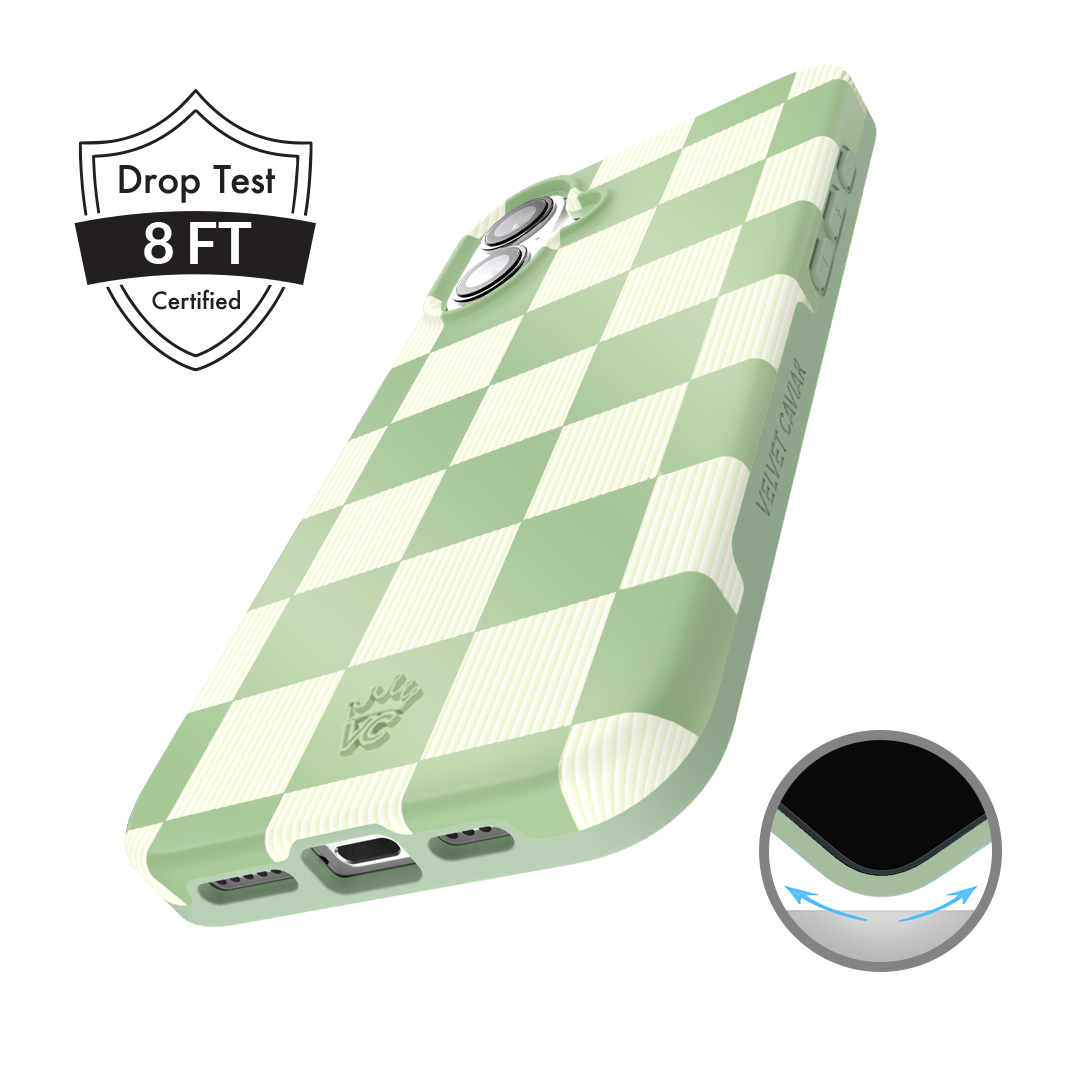 Pistachio Vibe Checkered iPhone Case - Image 99