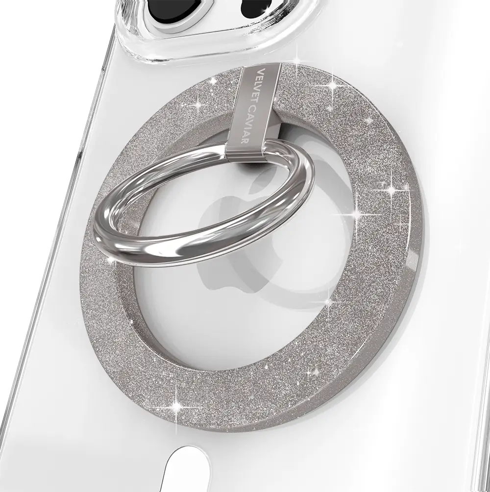 Grey Stardust Glitter MagSafe Grip Ring