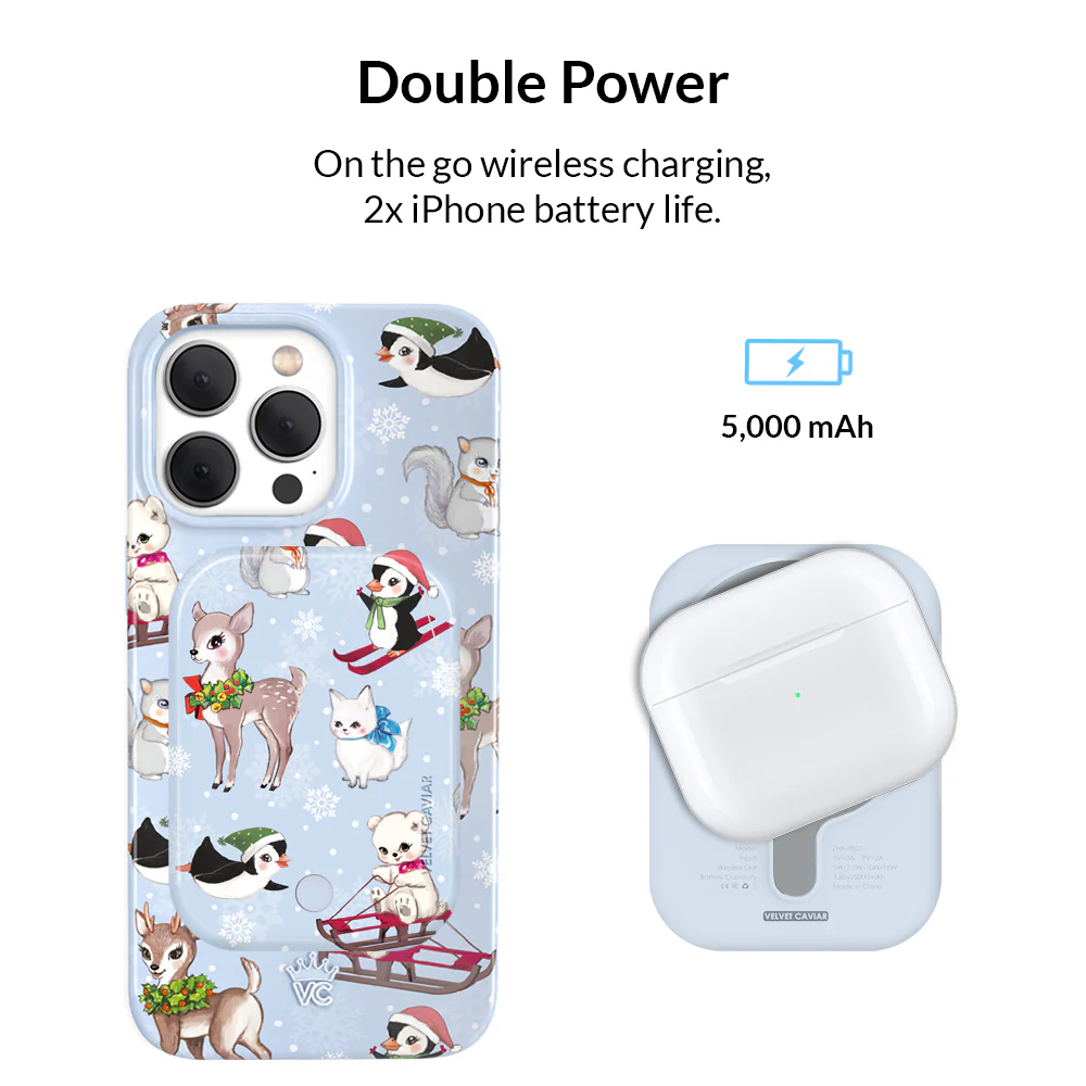 Winter Wonderland Baby Animals Portable MagSafe Charger Power Pack - Image 3