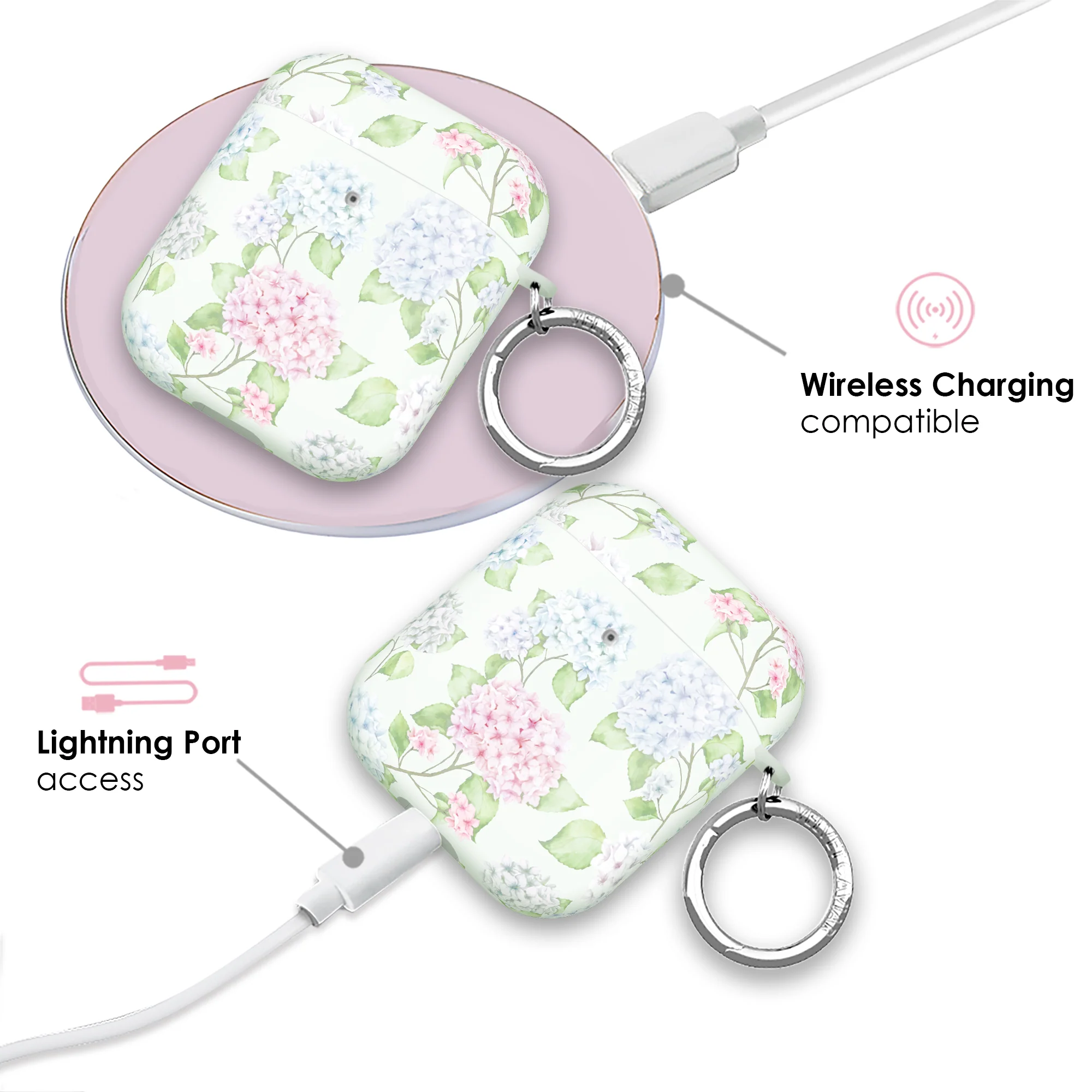 Hydrangea Floral AirPod Case - Image 3