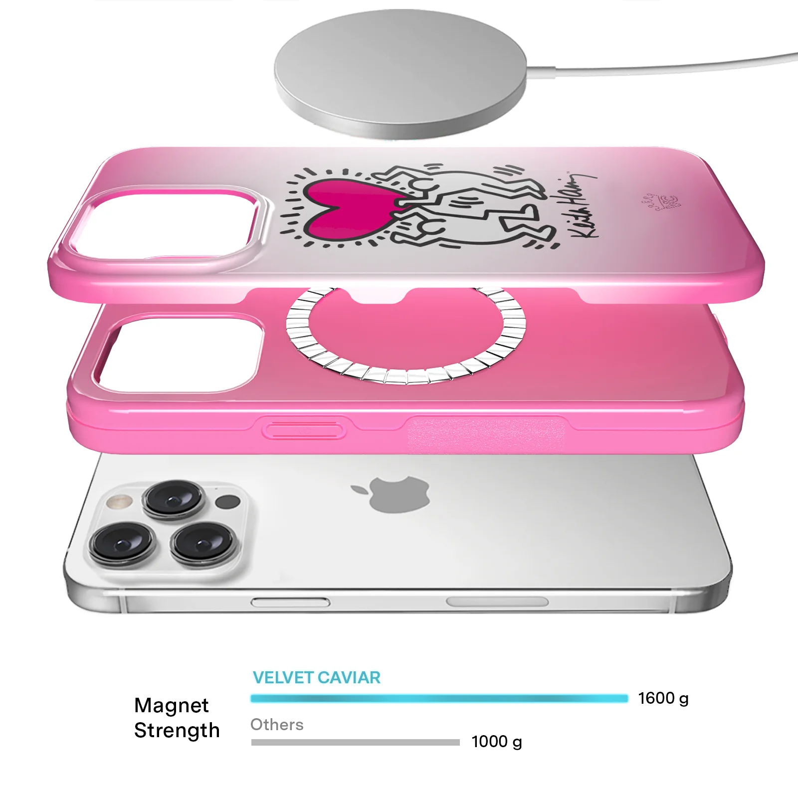Keith Haring Pink Heart iPhone Case - Image 64
