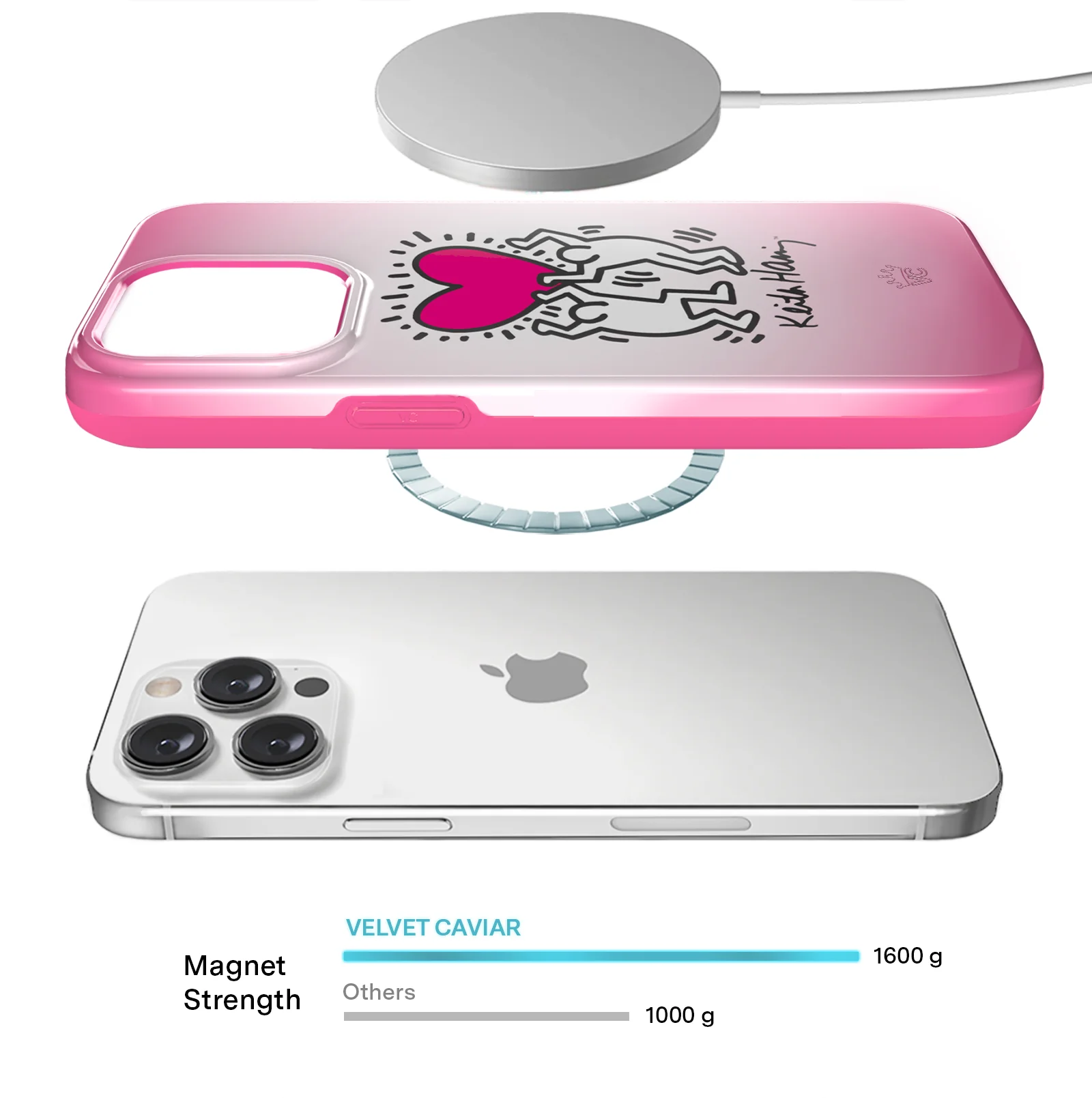 Keith Haring Pink Heart iPhone Case - Image 88