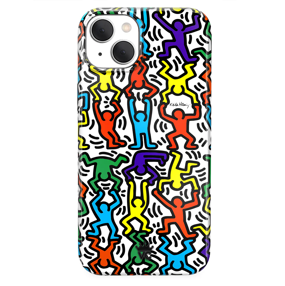 Keith Haring Rainbow Dancers iPhone Case - Image 19