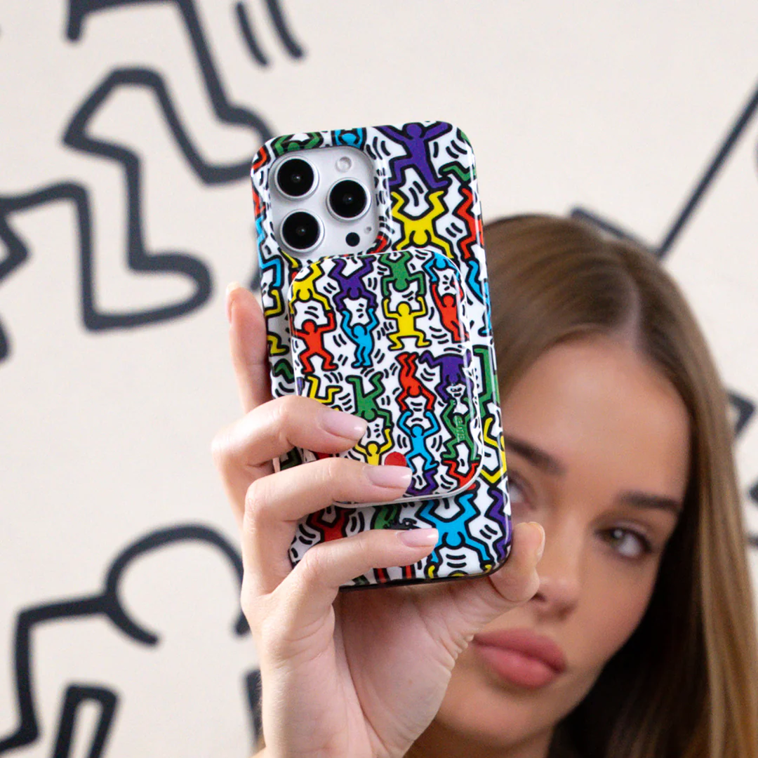 Keith Haring Rainbow Dancers iPhone Case - Image 44