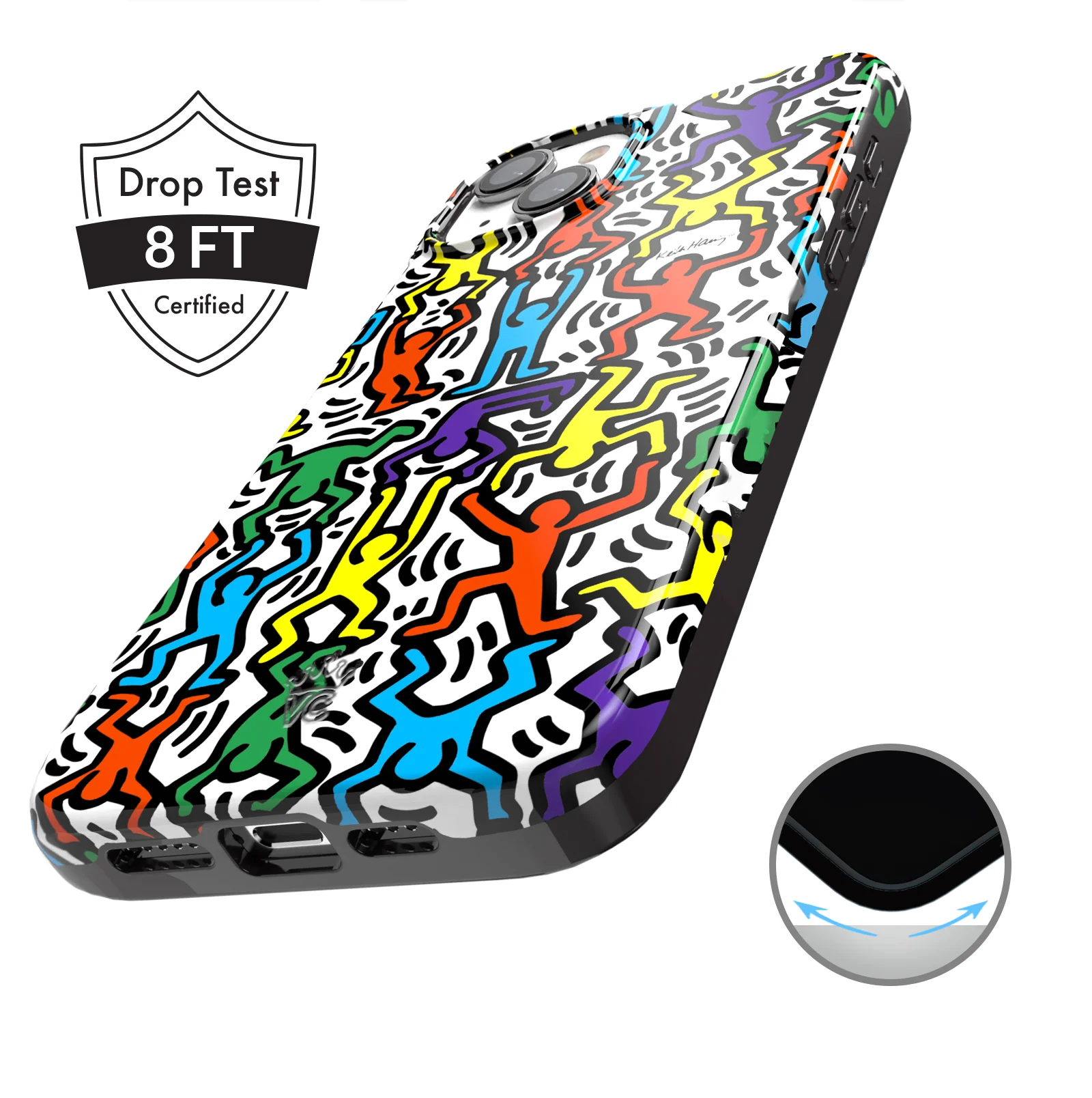 Keith Haring Rainbow Dancers iPhone Case - Image 77