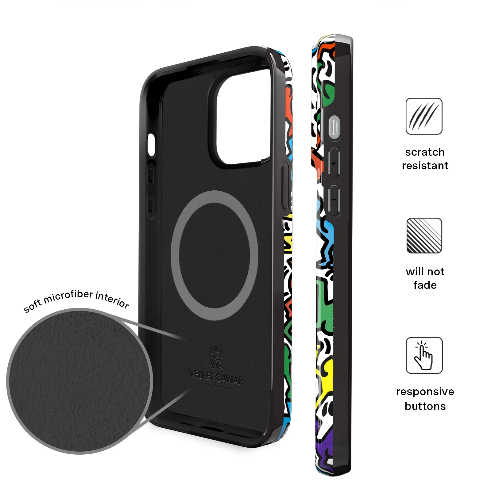Keith Haring Rainbow Dancers iPhone Case - Image 78