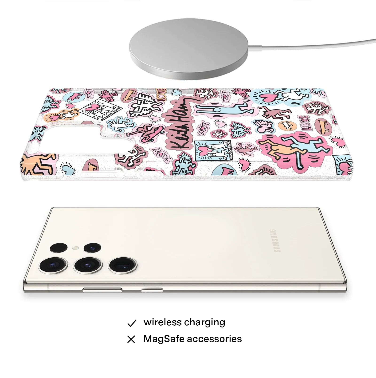 Keith Haring Pastel Glitter Samsung Case - Image 17