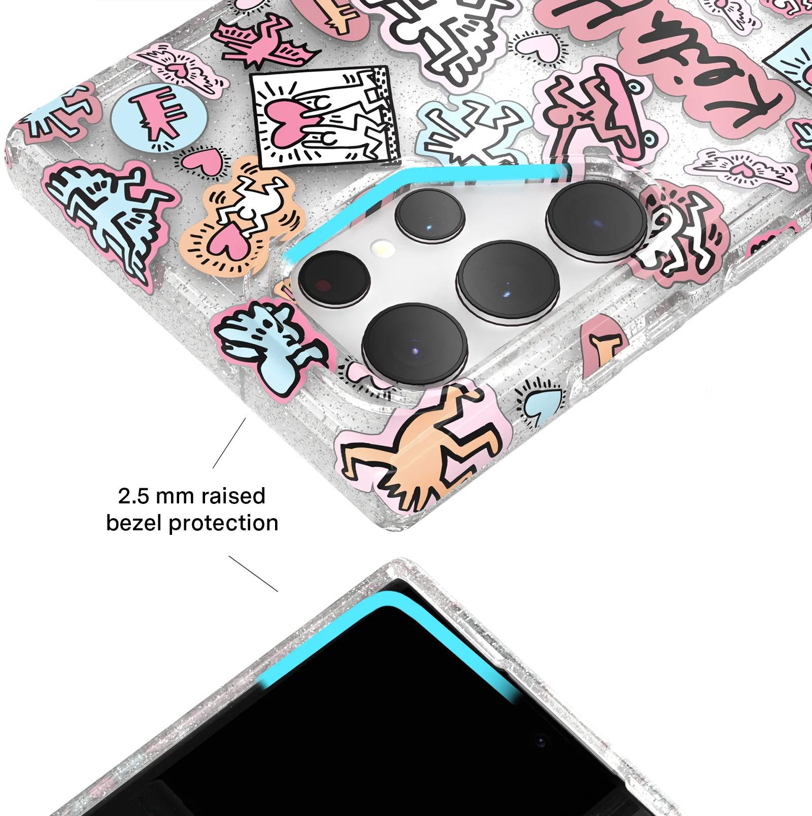 Keith Haring Pastel Glitter Samsung Case - Image 34