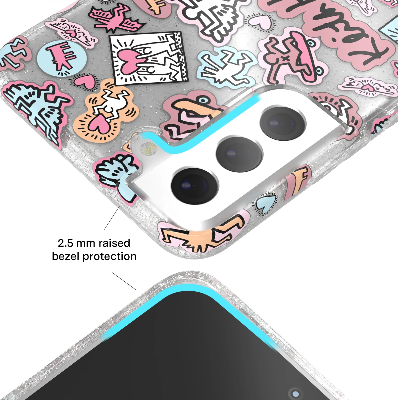 Keith Haring Pastel Glitter Samsung Case - Image 40