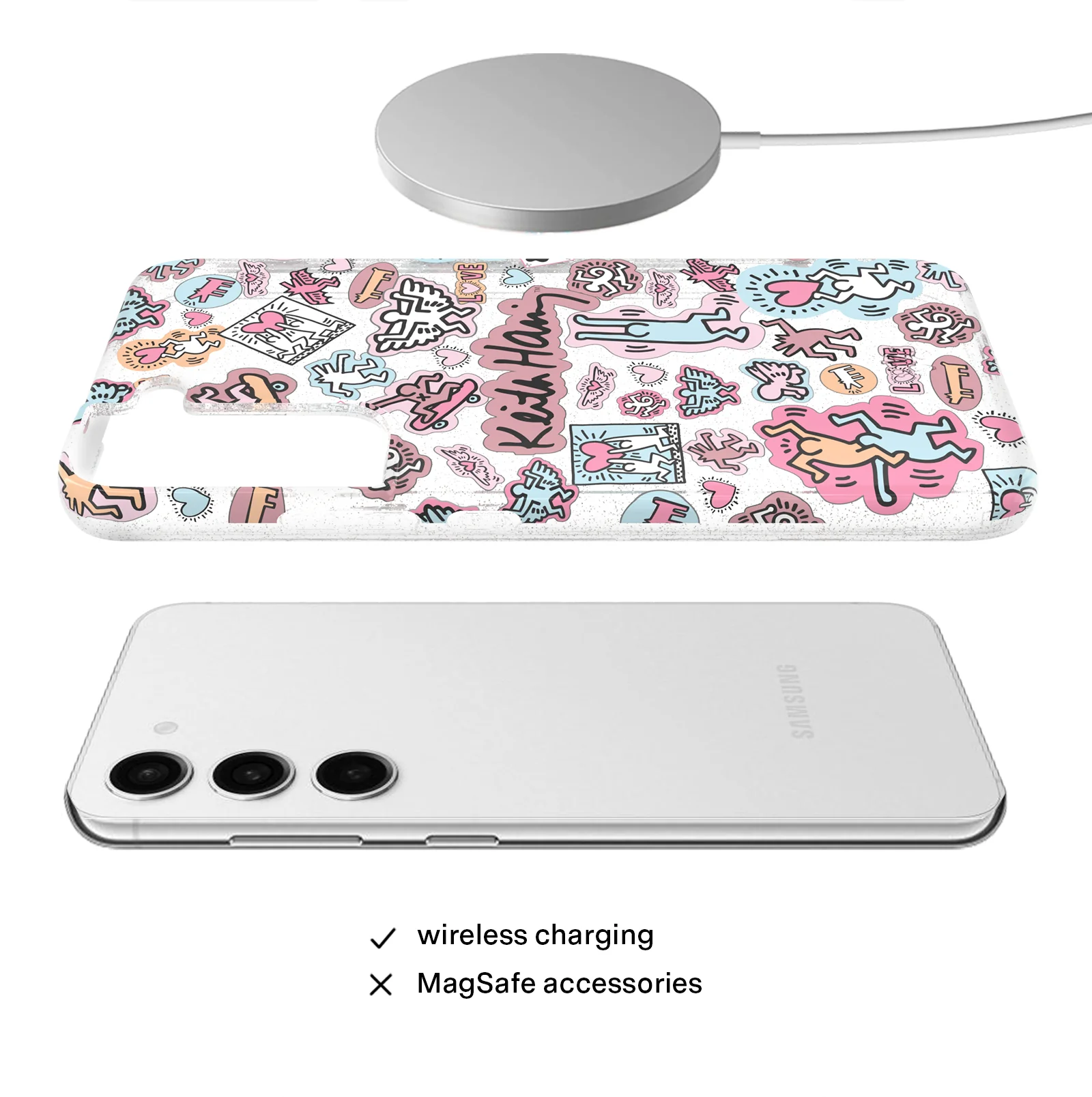 Keith Haring Pastel Glitter Samsung Case - Image 42