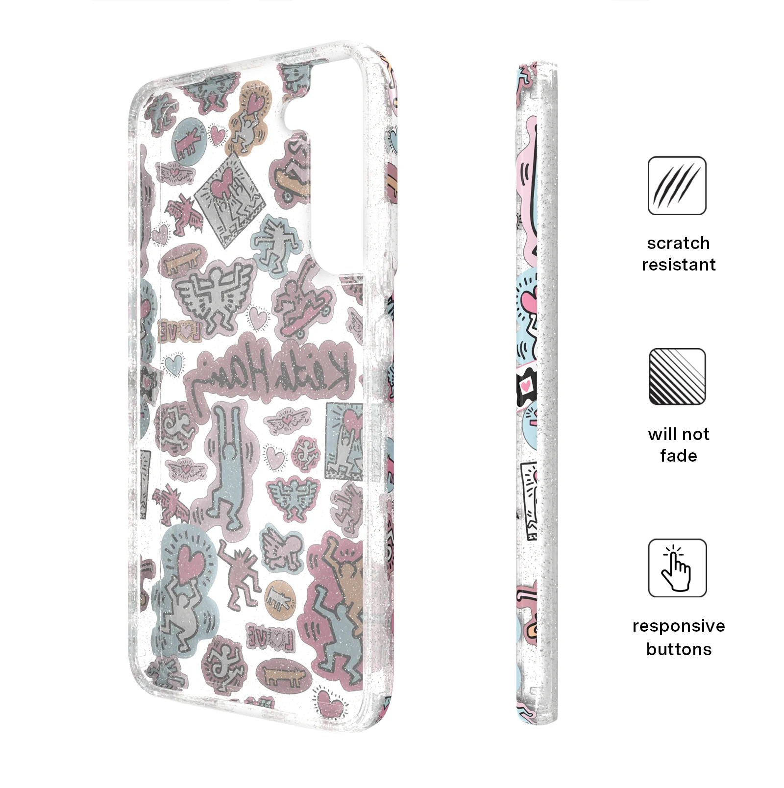 Keith Haring Pastel Glitter Samsung Case - Image 49