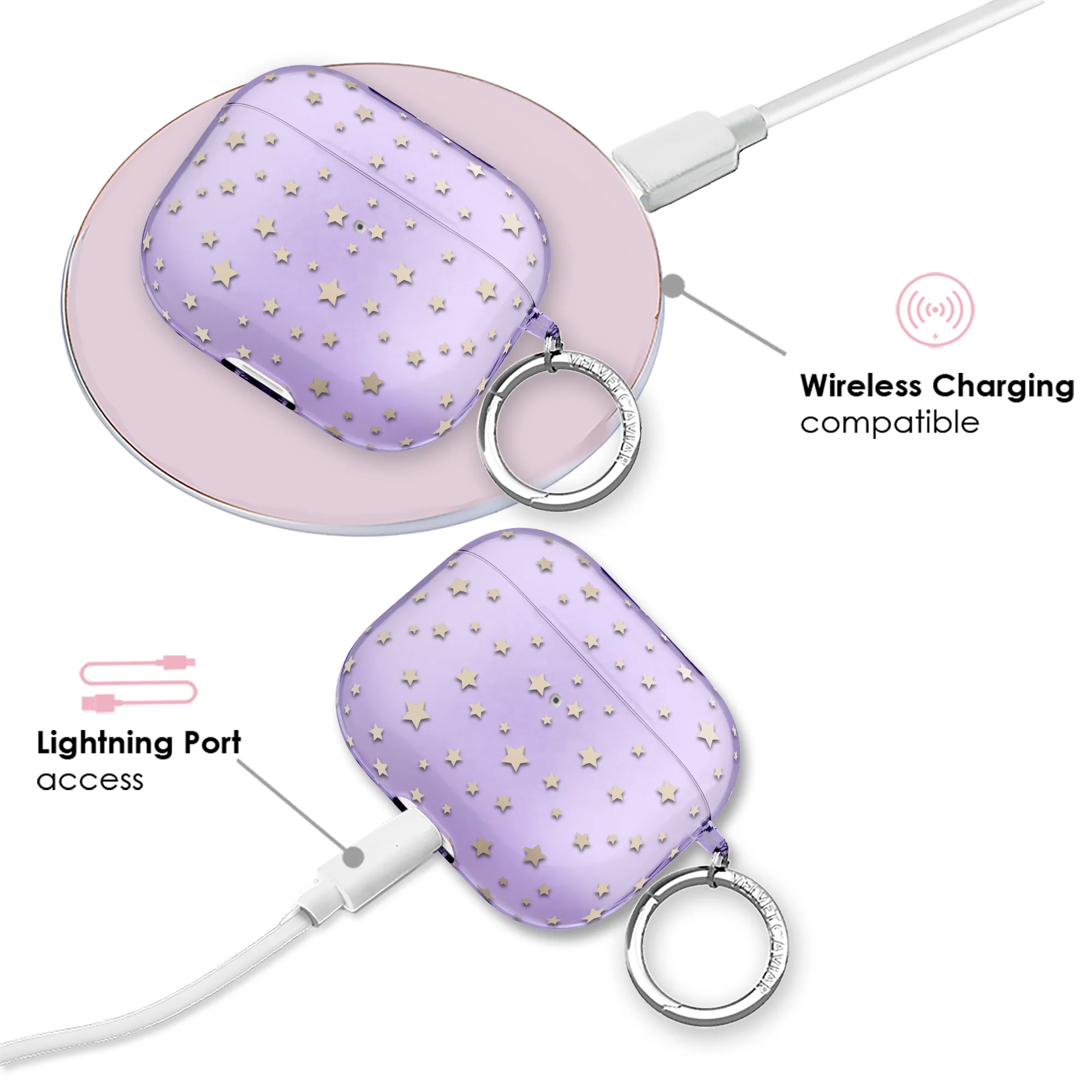 Lilac Celestial Stars AirPod Case - Image 16