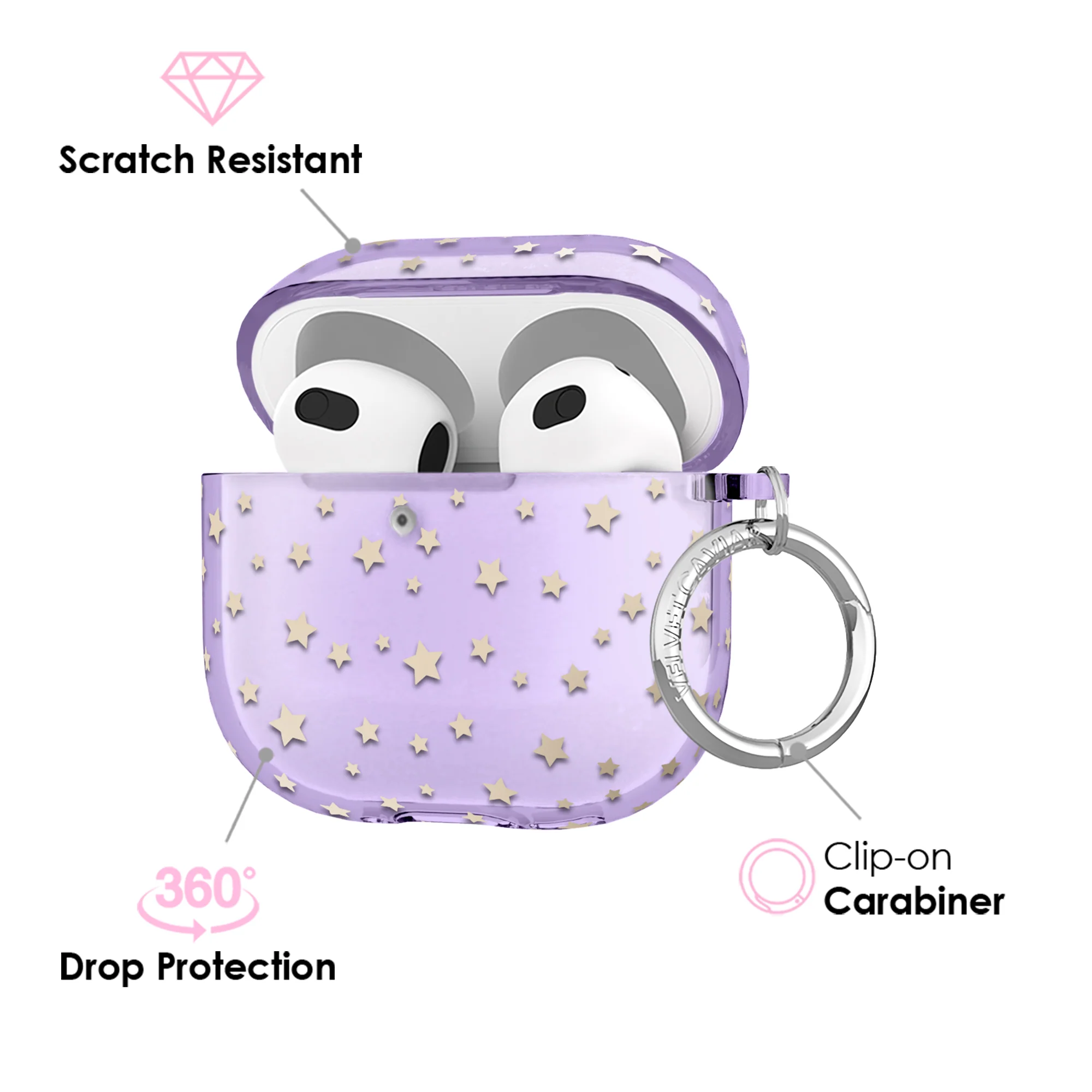Lilac Celestial Stars AirPod Case - Image 21