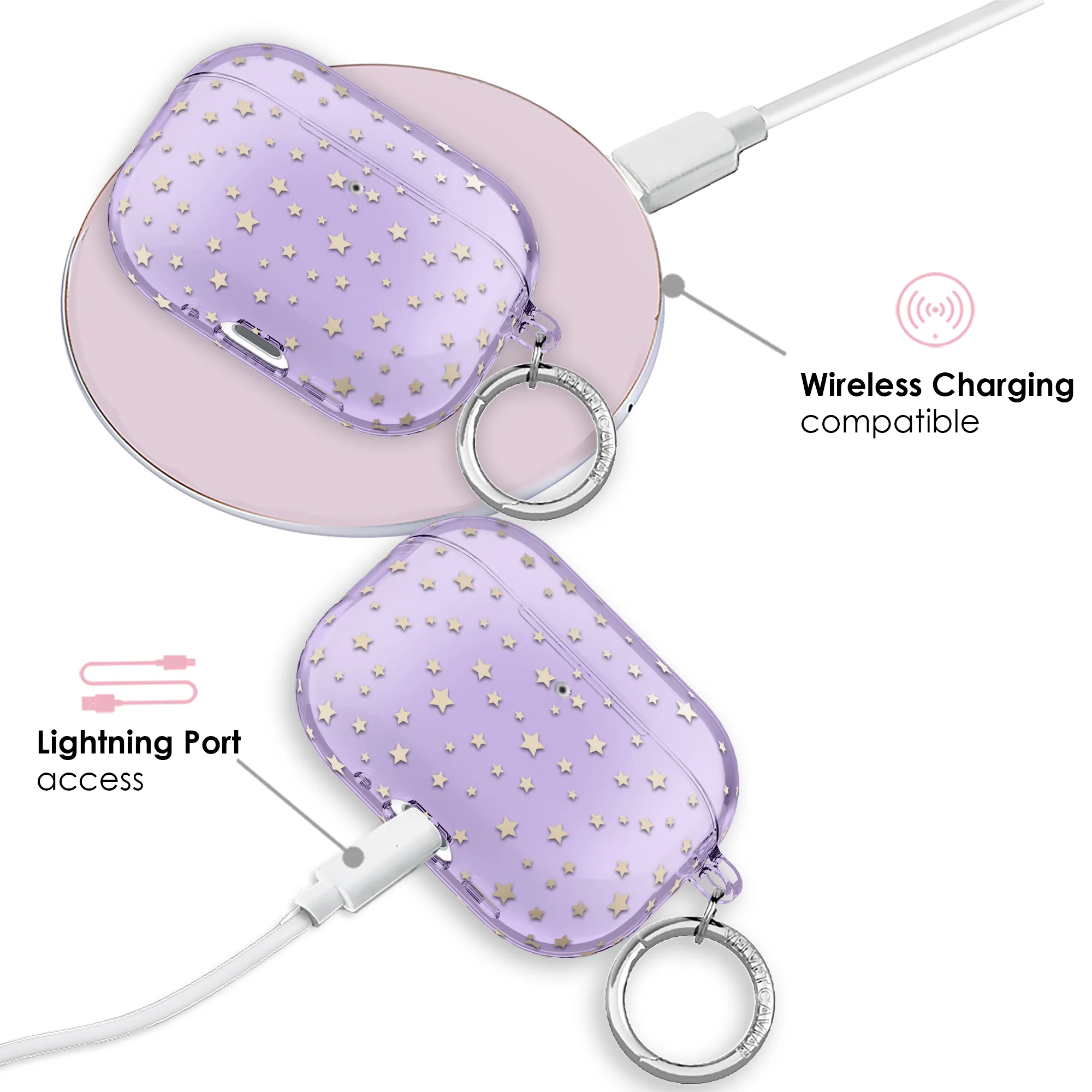 Lilac Celestial Stars AirPod Case - Image 28