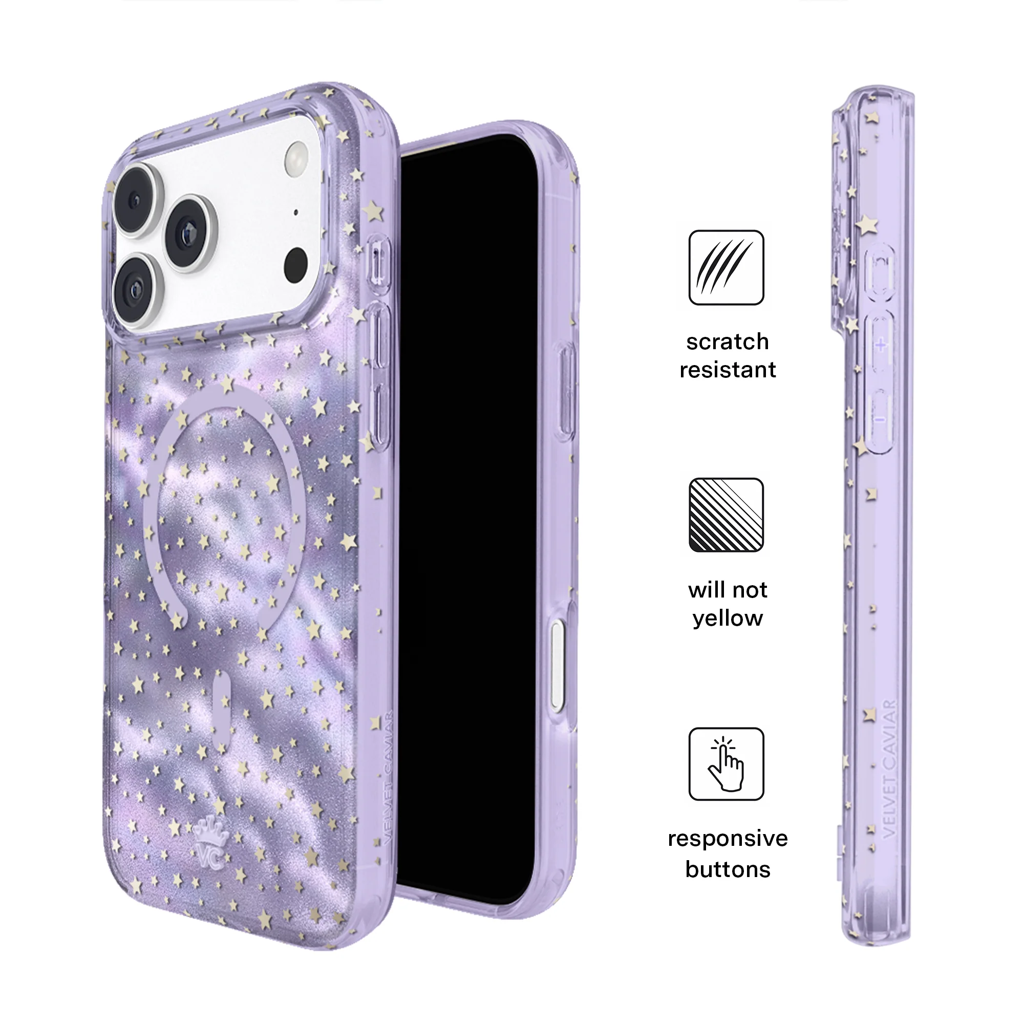 Lilac Celestial Stars iPhone Case - Image 75