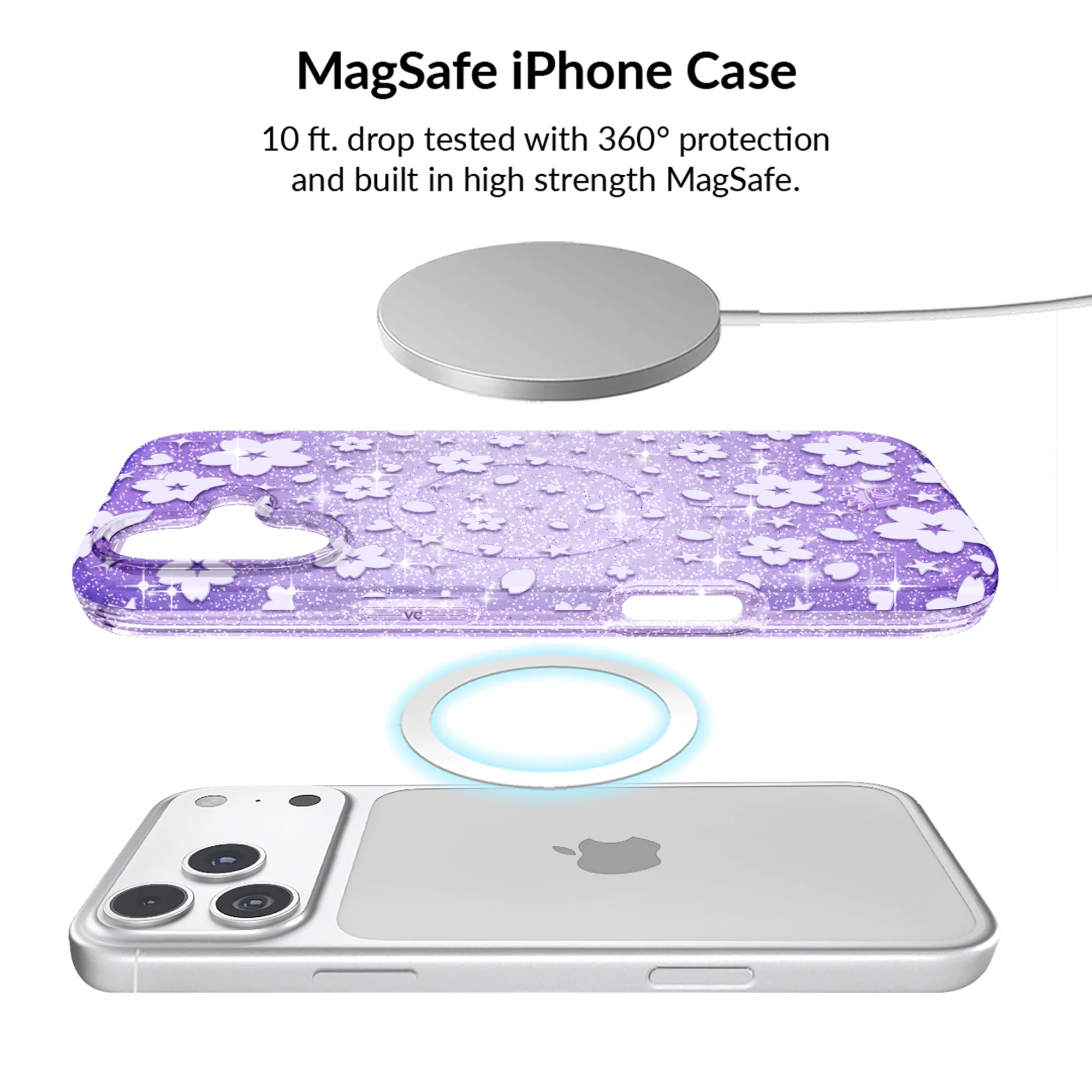 Lavender Cherry Blossom Glitter iPhone Bundle Set - Image 107