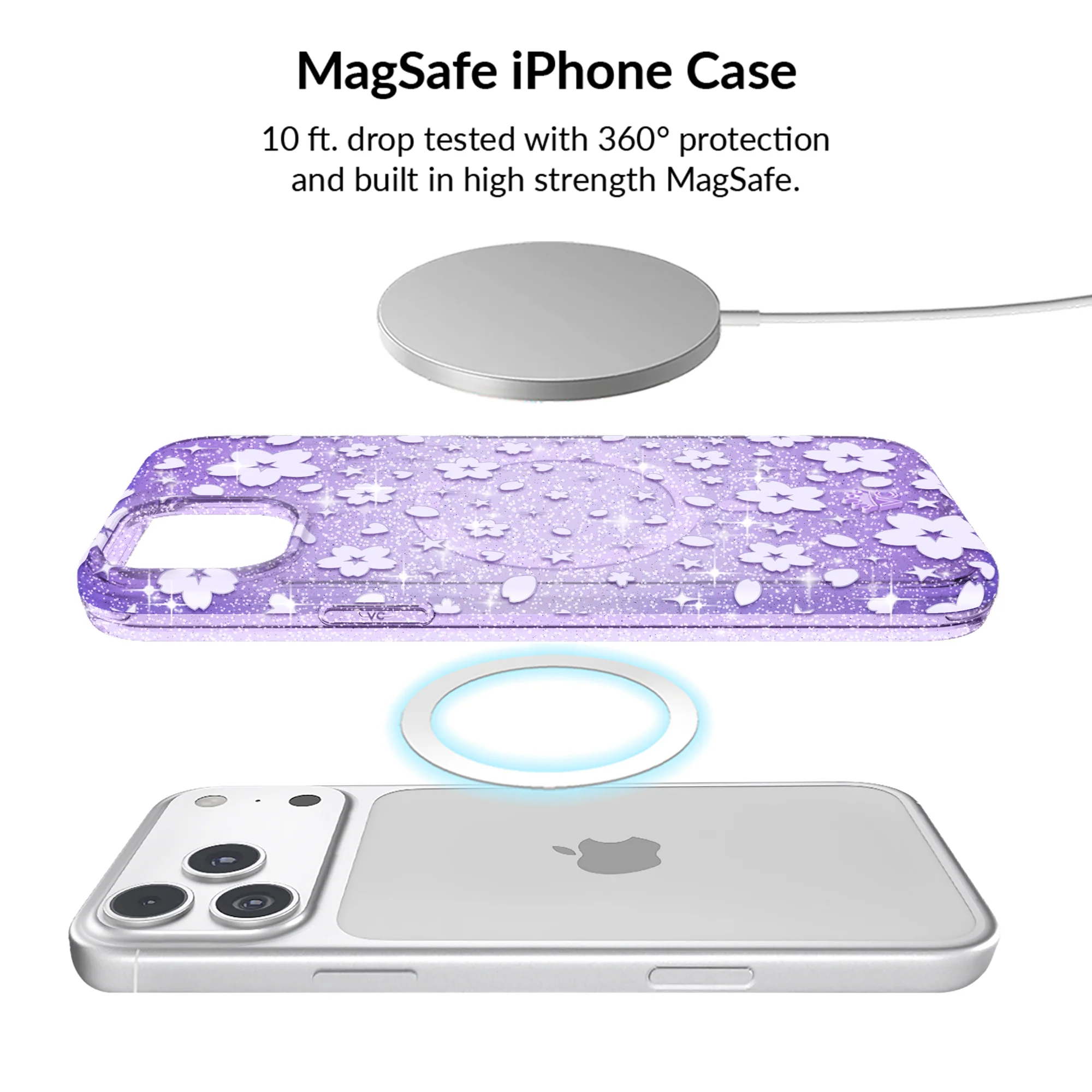Lavender Cherry Blossom Glitter iPhone Bundle Set - Image 30