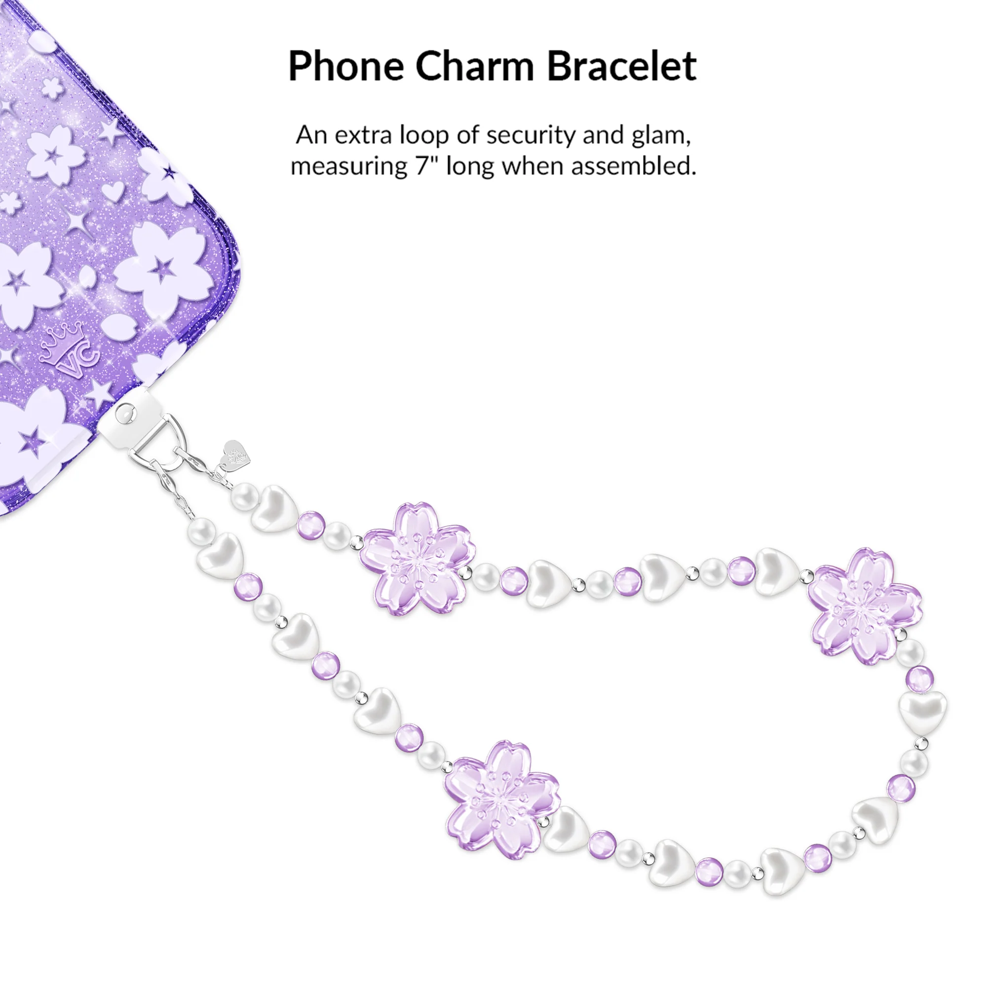 Lavender Cherry Blossom Glitter iPhone Bundle Set - Image 35
