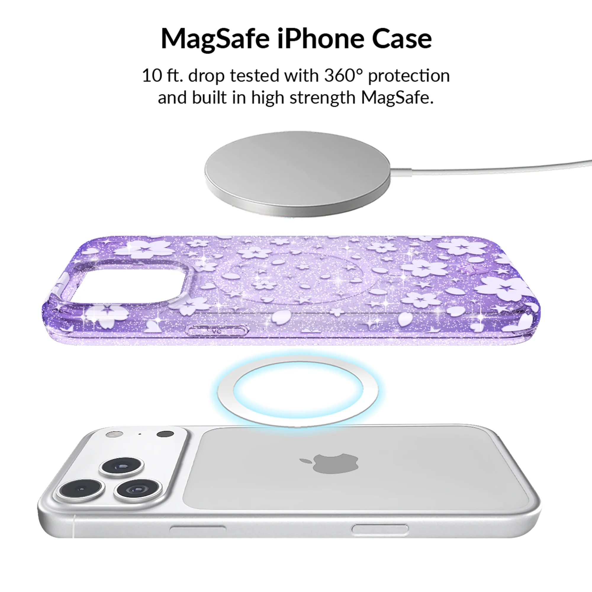 Lavender Cherry Blossom Glitter iPhone Bundle Set - Image 37