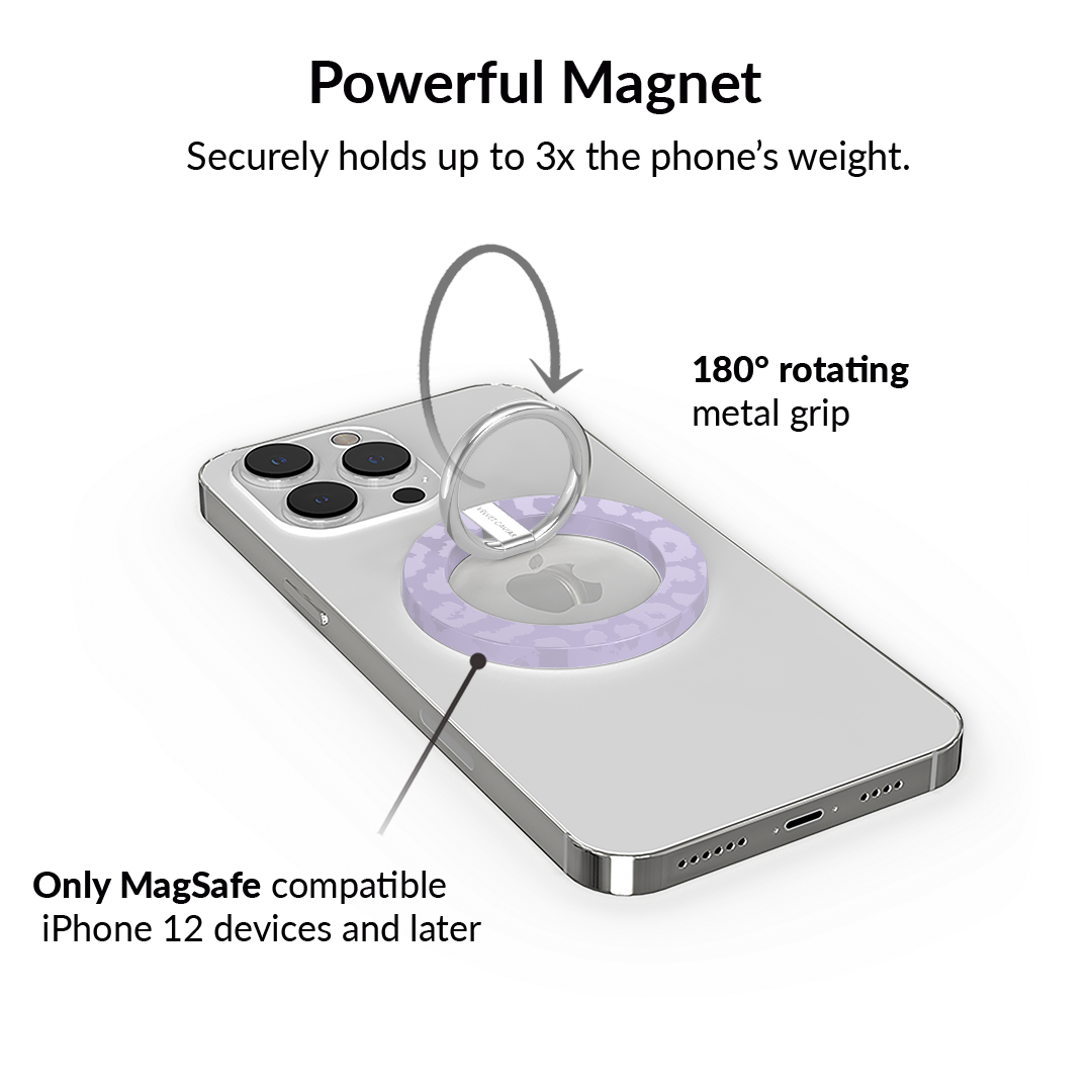 Lilac Leopard MagSafe Grip Ring - Image 3