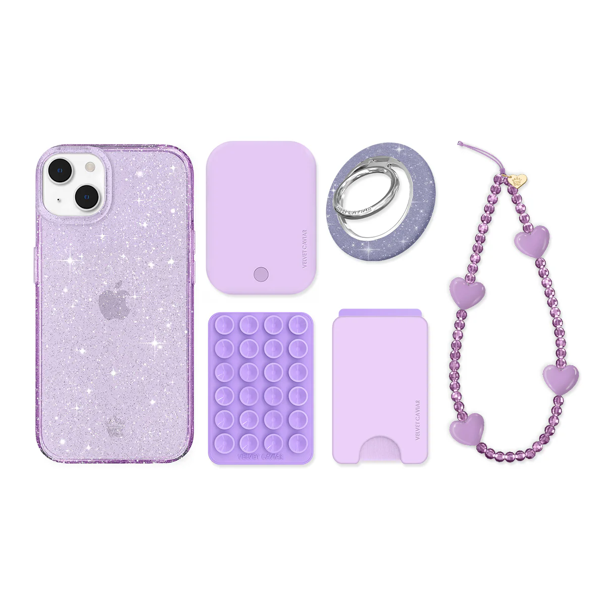 Lilac Stardust Glitter iPhone Bundle Set - Image 12