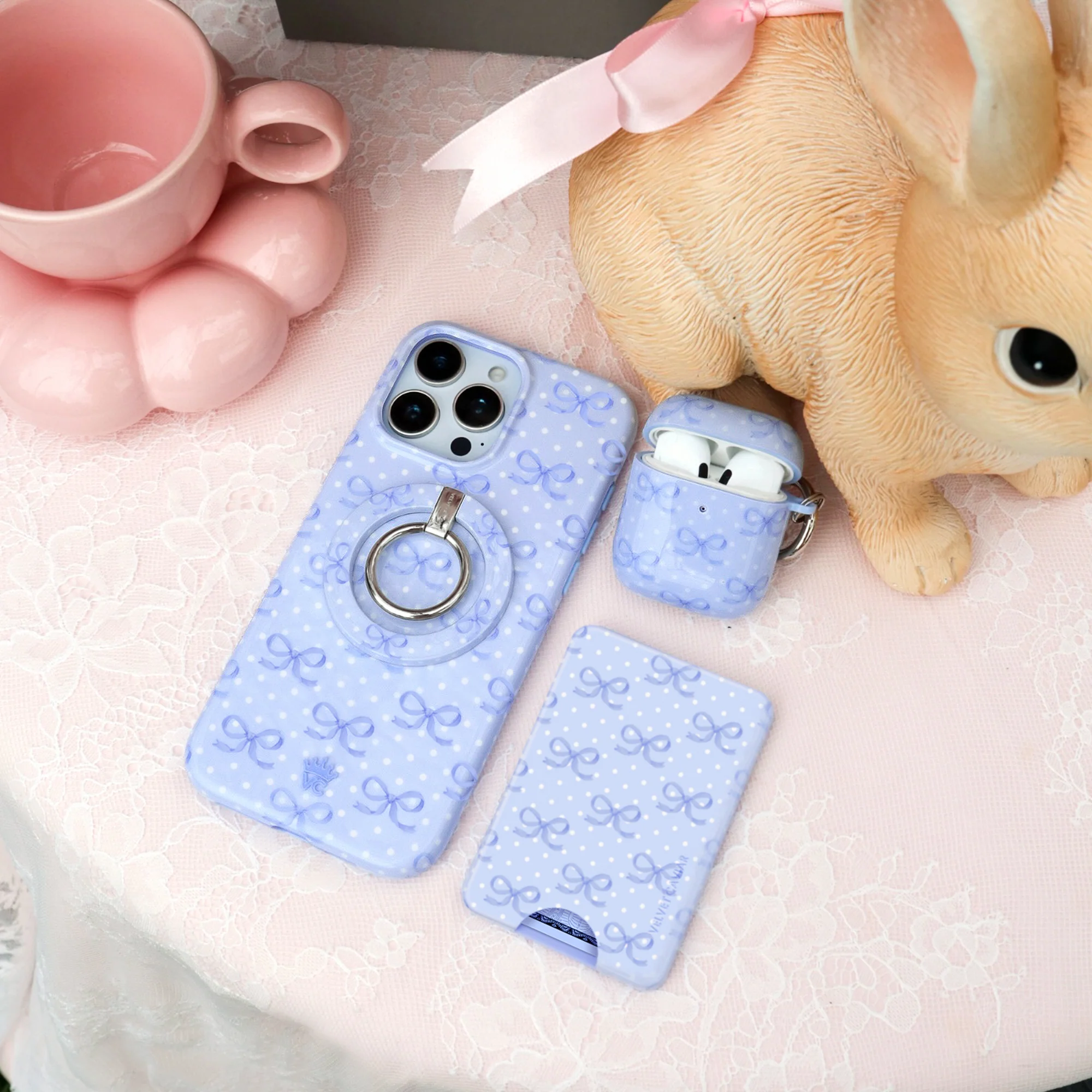 Lovely Blue Bows AirPod Case - Image 18