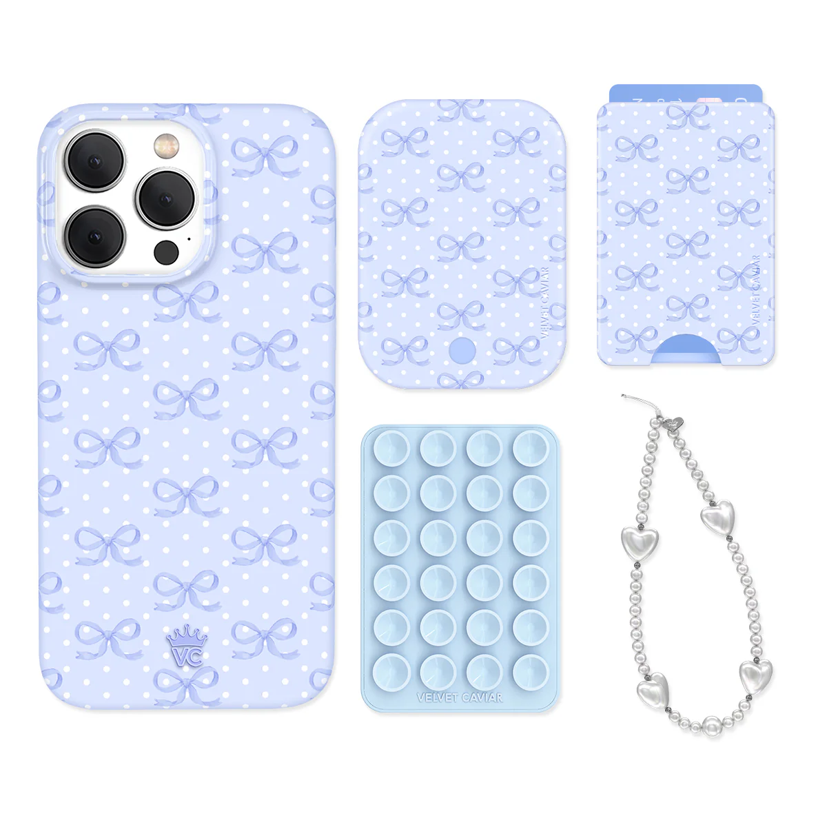 Lovely Blue Bows iPhone Bundle Set - Wallet - Image 6