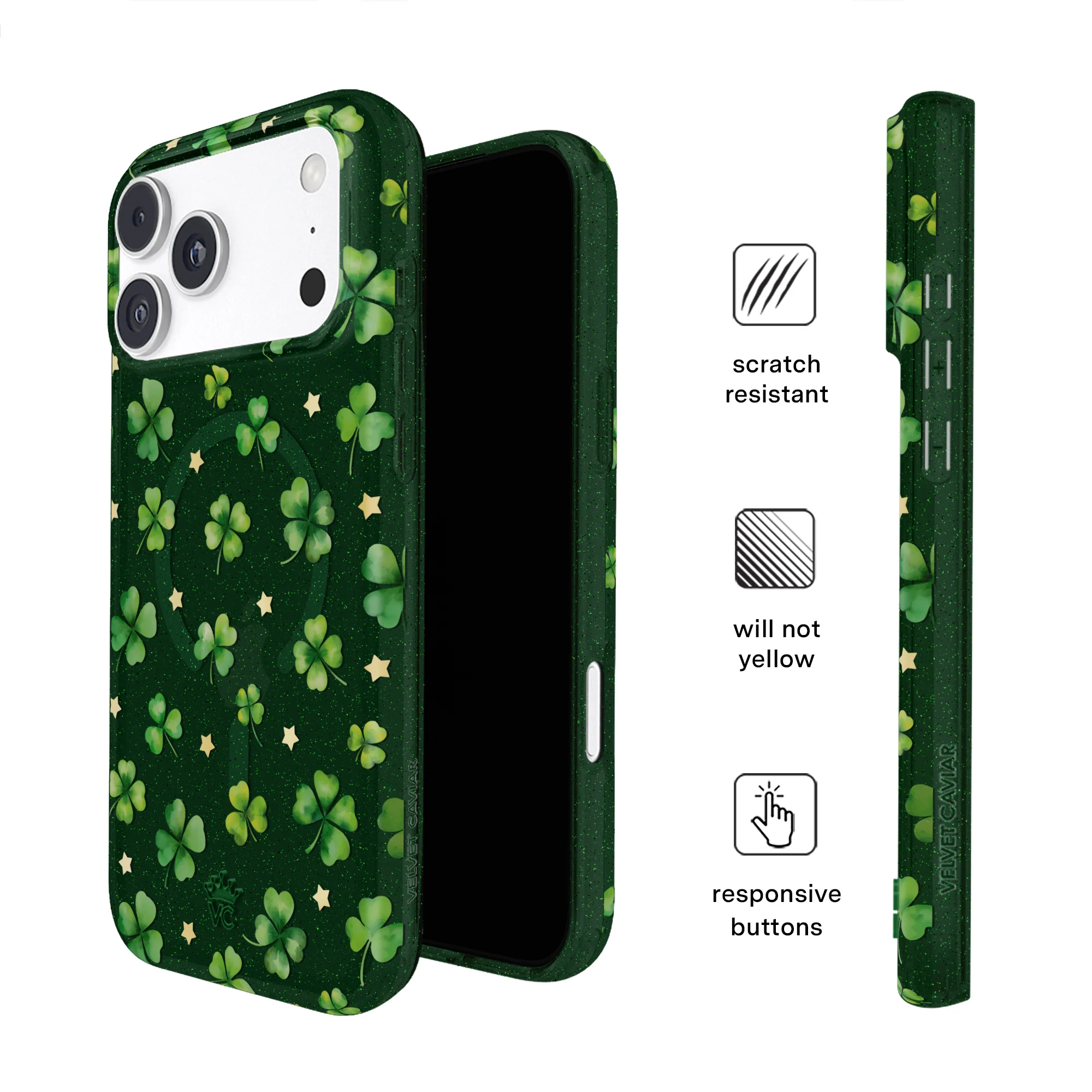 Lucky Clover Glitter iPhone Case - Image 10