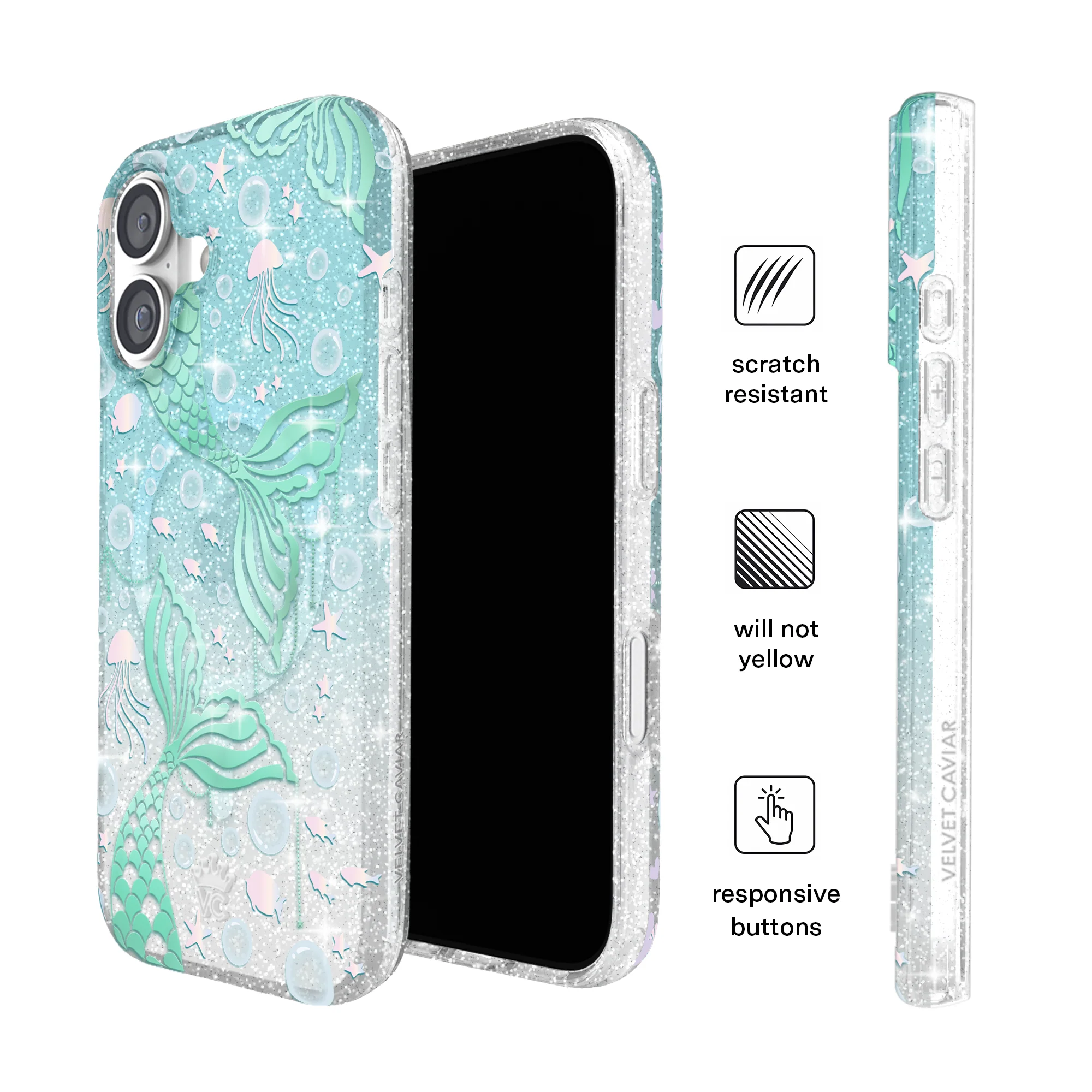 Mermaid Glitter Holo iPhone Case - Image 75