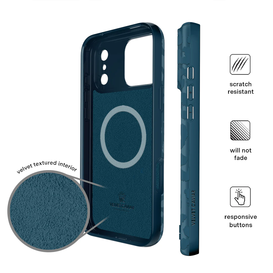 Metallic Navy Leopard iPhone Case - Image 110