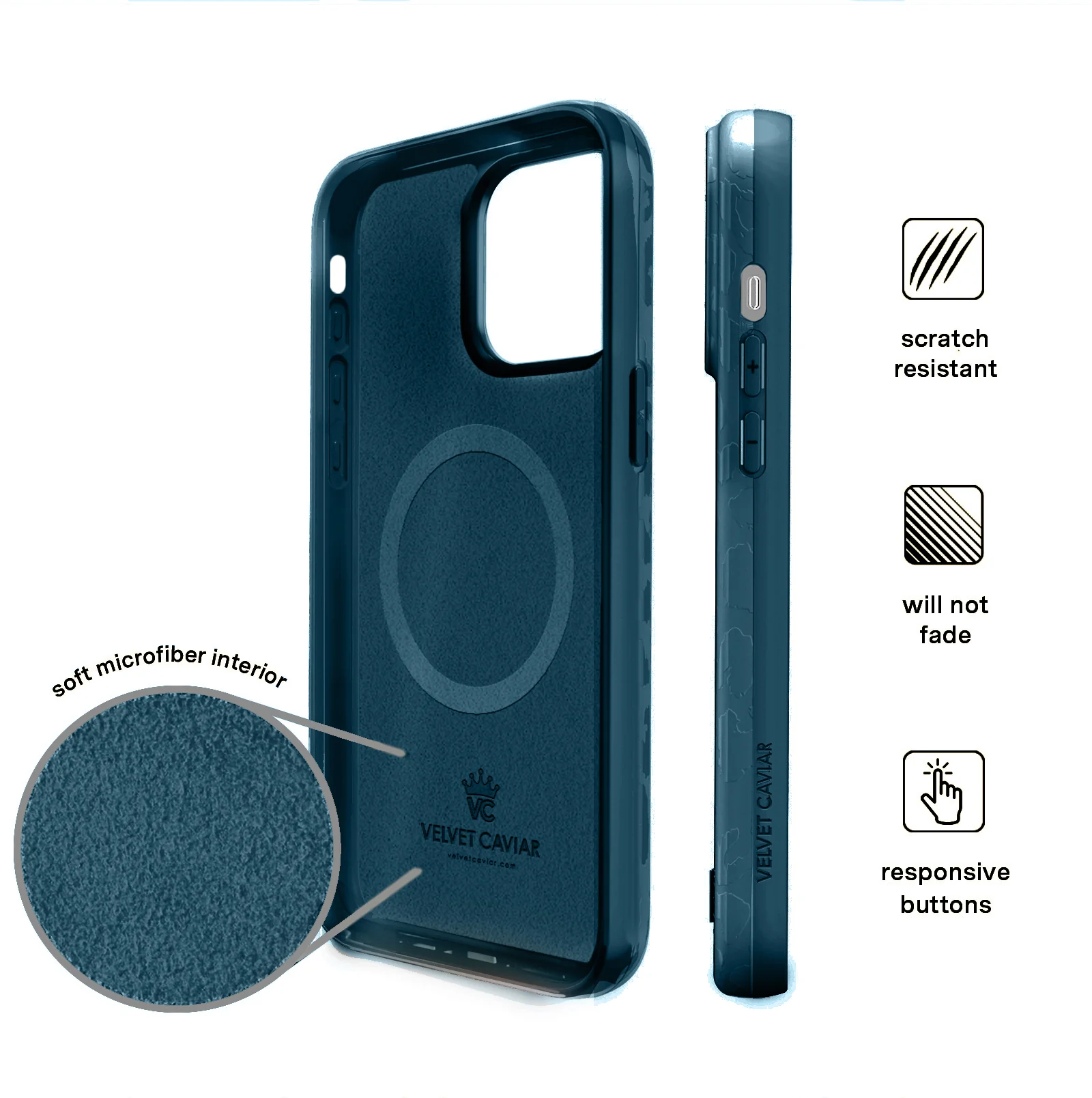 Metallic Navy Leopard iPhone Case - Image 20