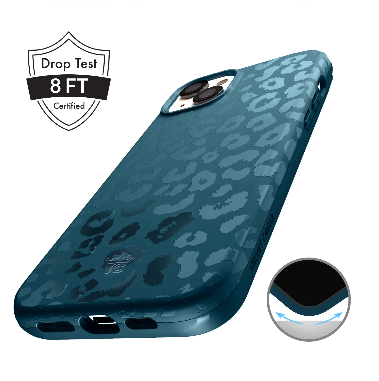 Metallic Navy Leopard iPhone Case - Image 24