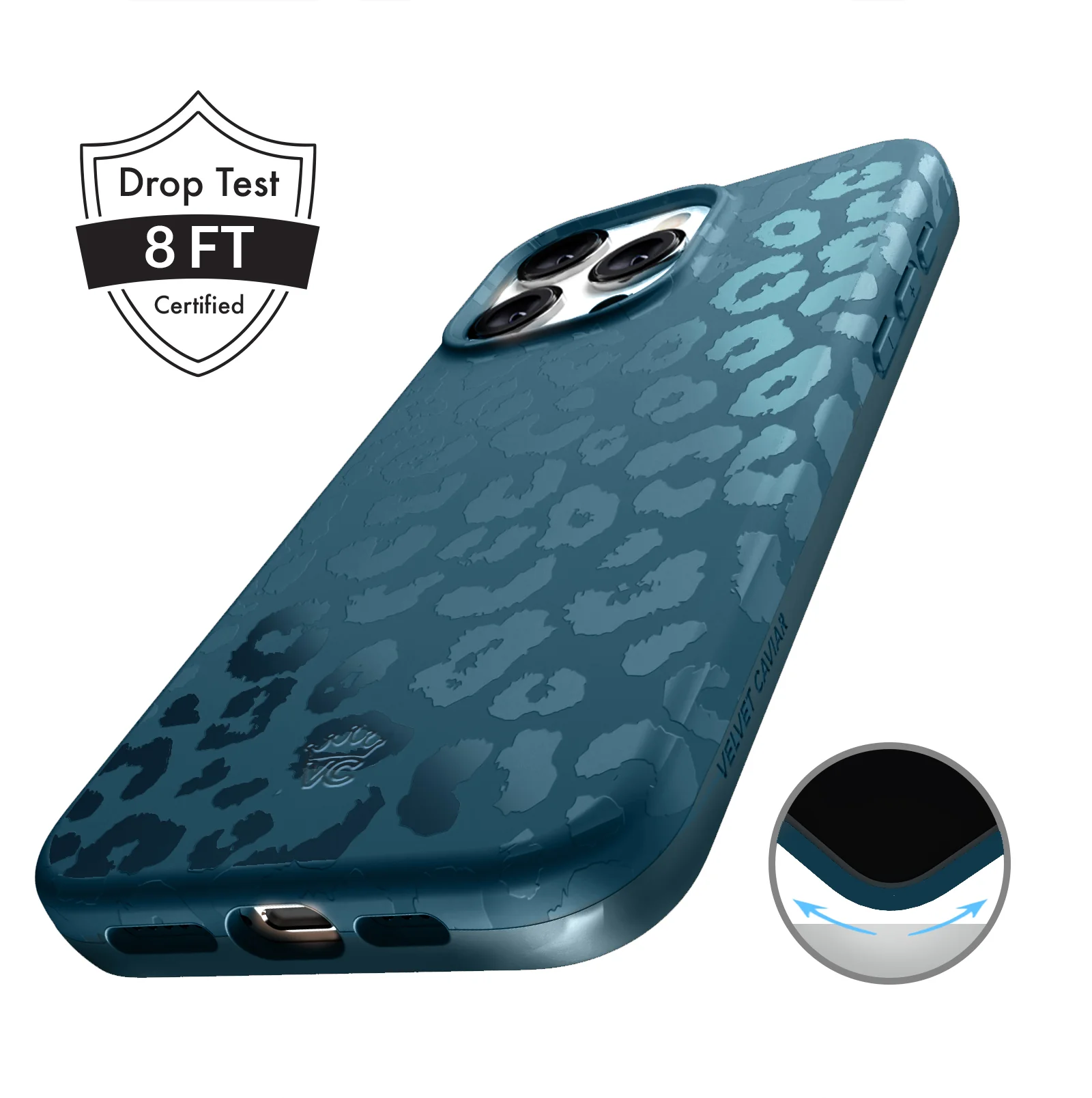 Metallic Navy Leopard iPhone Case - Image 34
