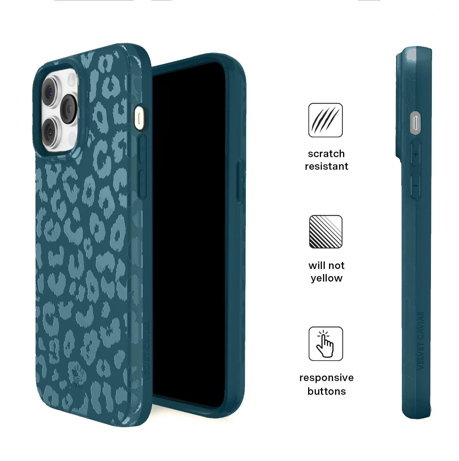 Metallic Navy Leopard iPhone Case - Image 40