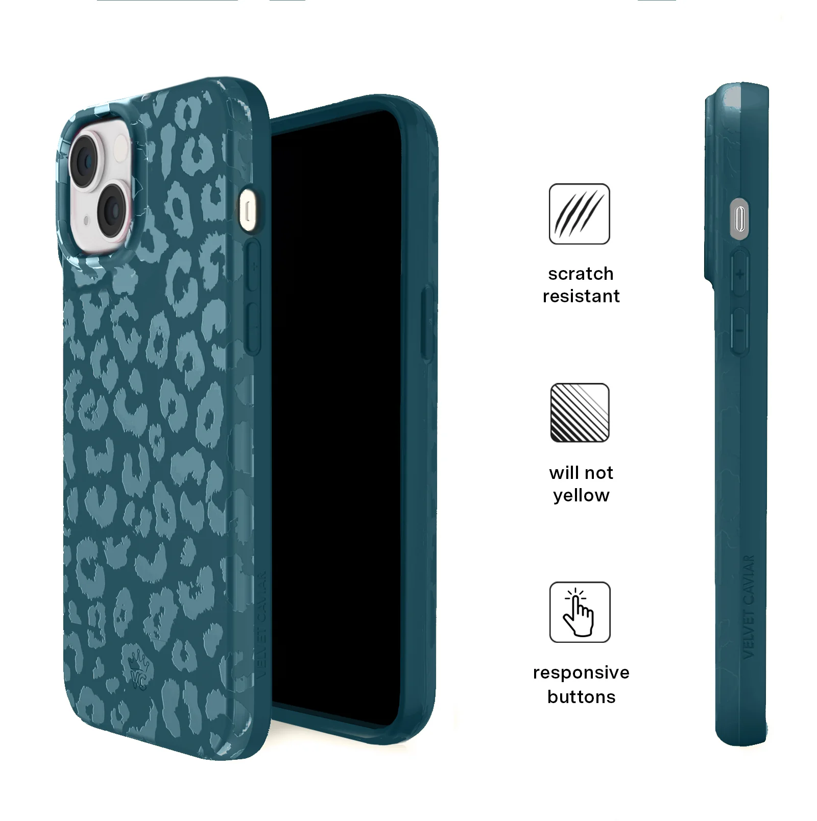 Metallic Navy Leopard iPhone Case - Image 45