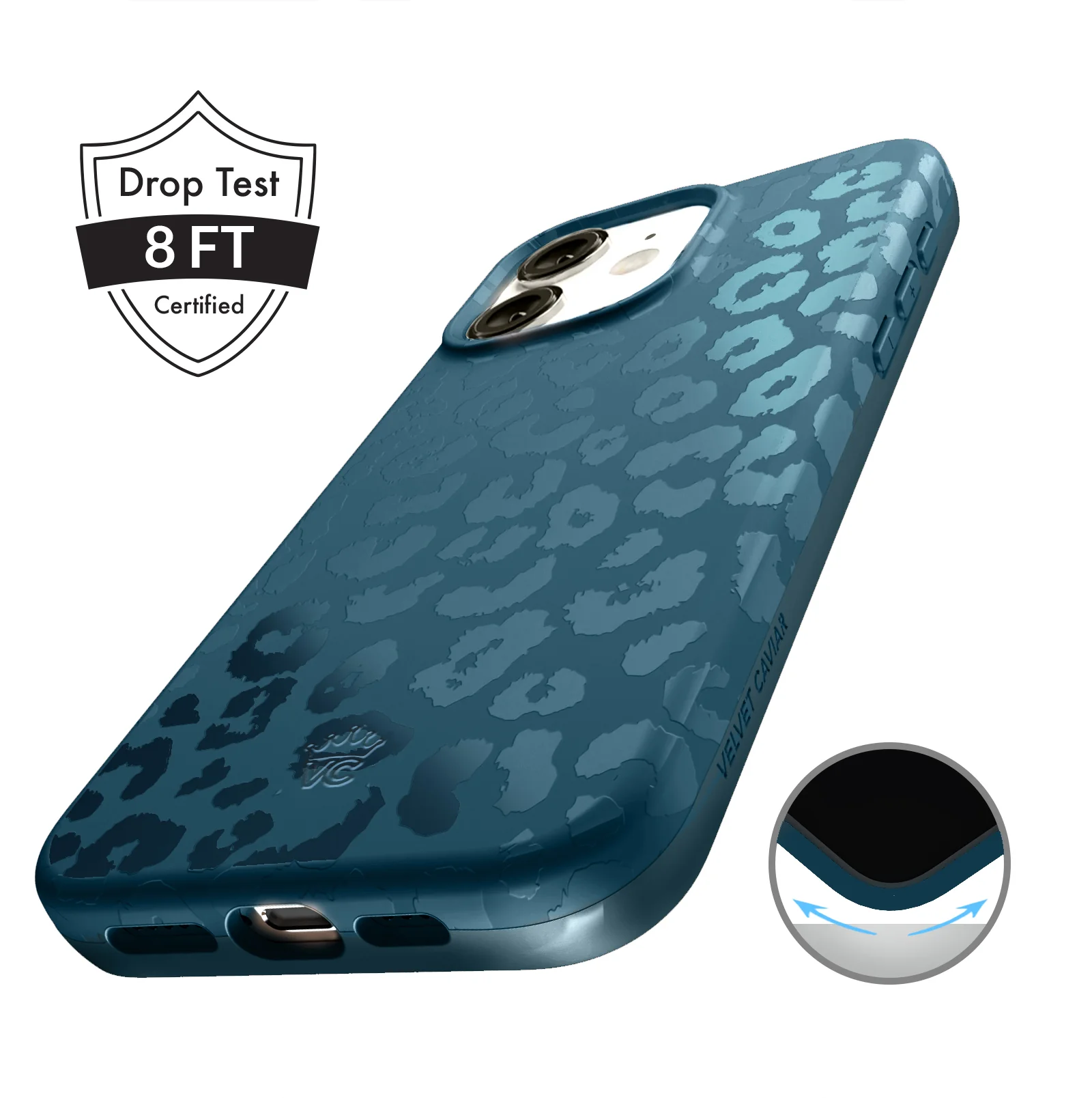 Metallic Navy Leopard iPhone Case - Image 64