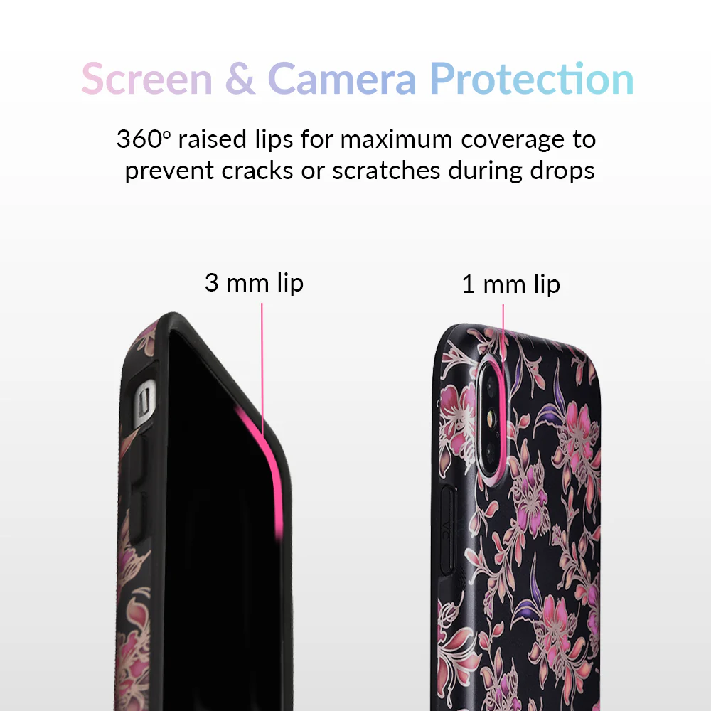 Midnight Floral Rose Gold Chrome iPhone Case - Image 17