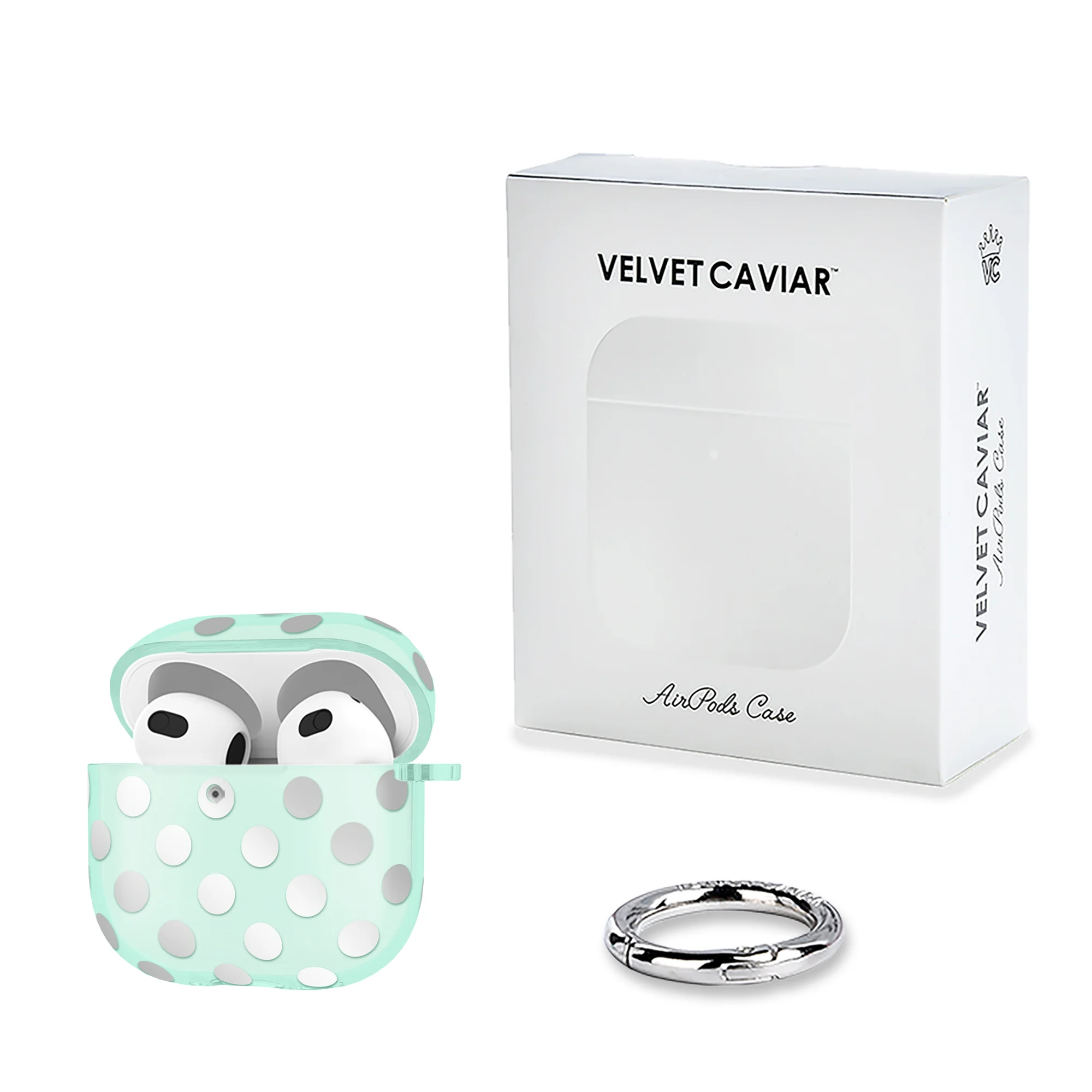 Mint Chrome Polka Dot AirPod Case - Image 23