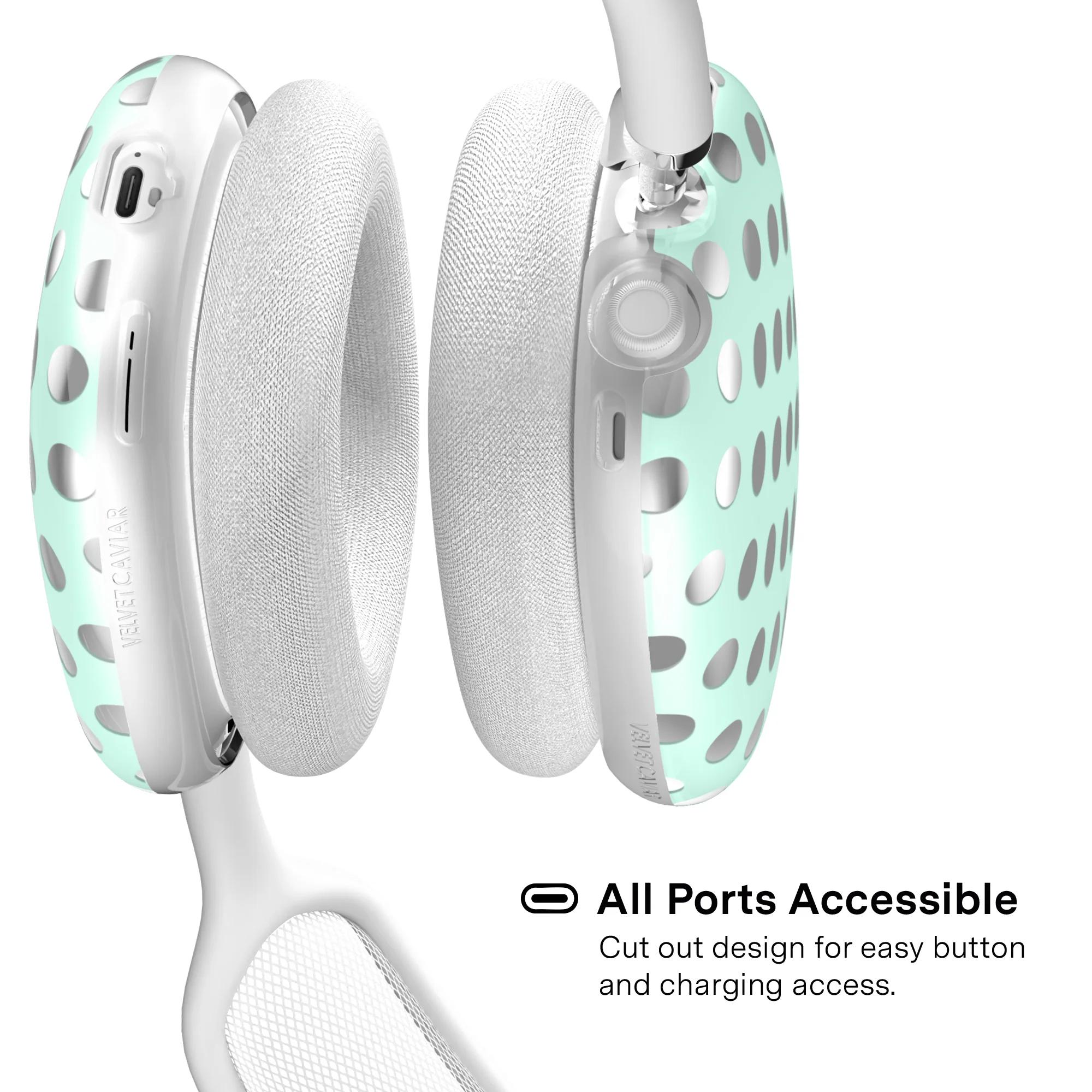 Mint Chrome Polka Dot AirPod Max Case - Image 4