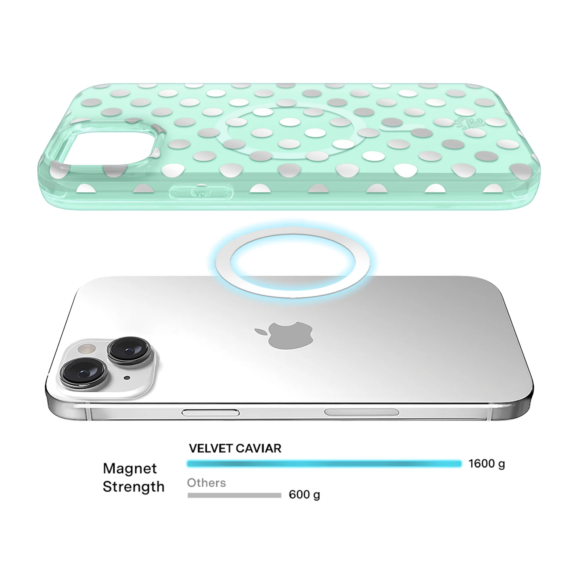 Mint Chrome Polka Dot iPhone Case - Image 19