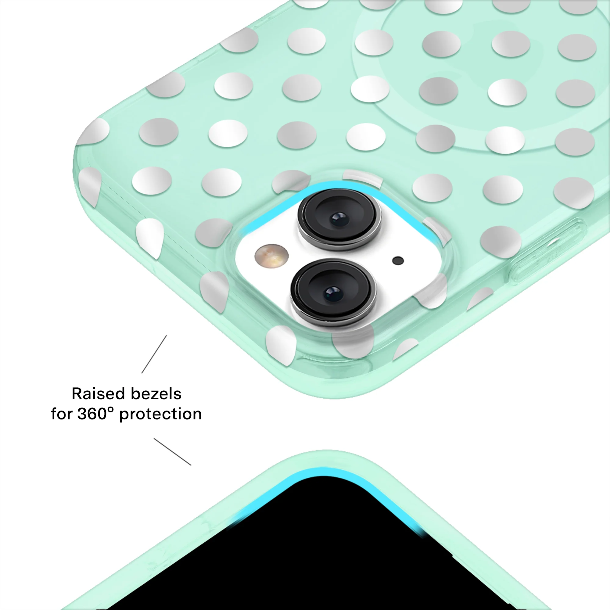 Mint Chrome Polka Dot iPhone Case - Image 23