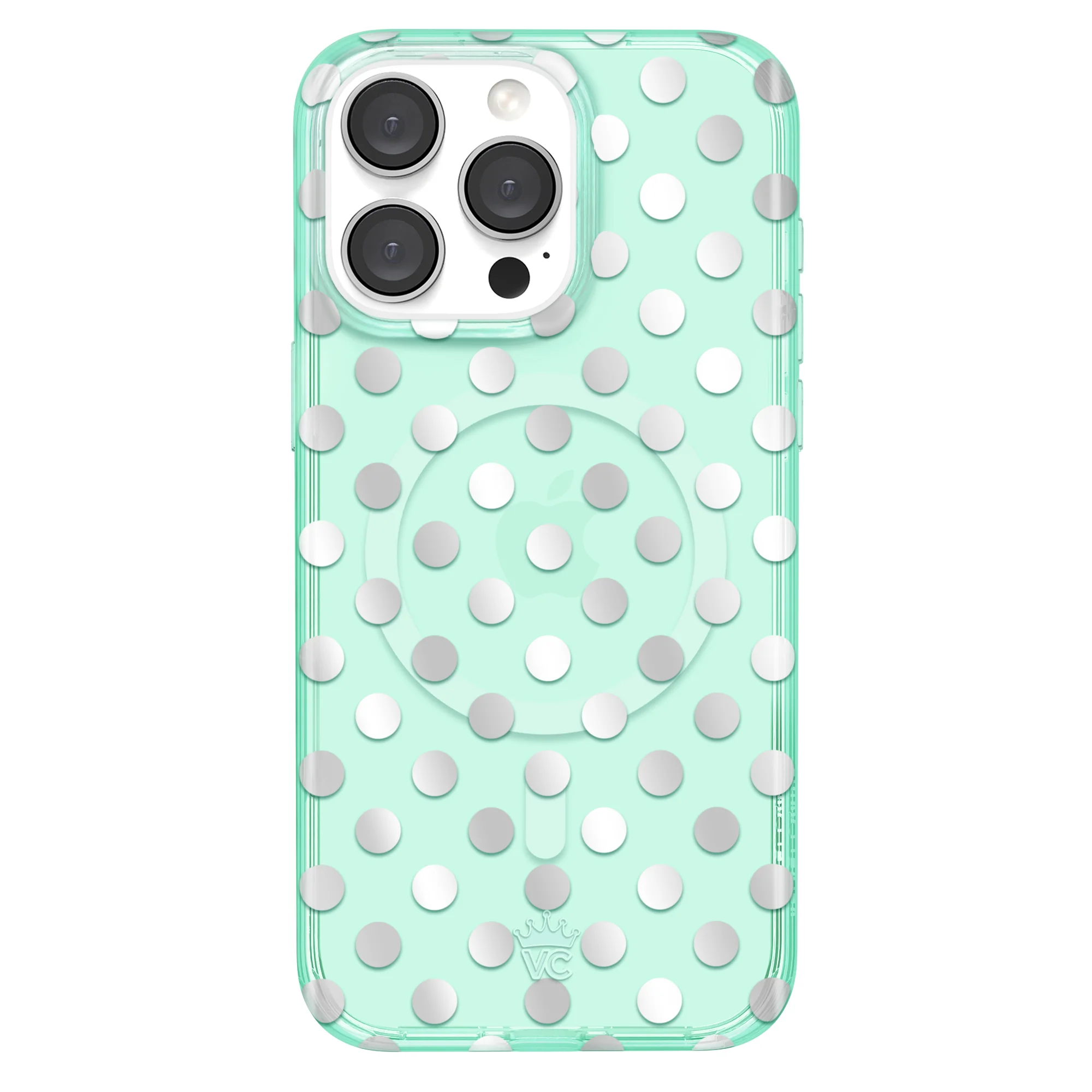 Mint Chrome Polka Dot iPhone Case - Image 26