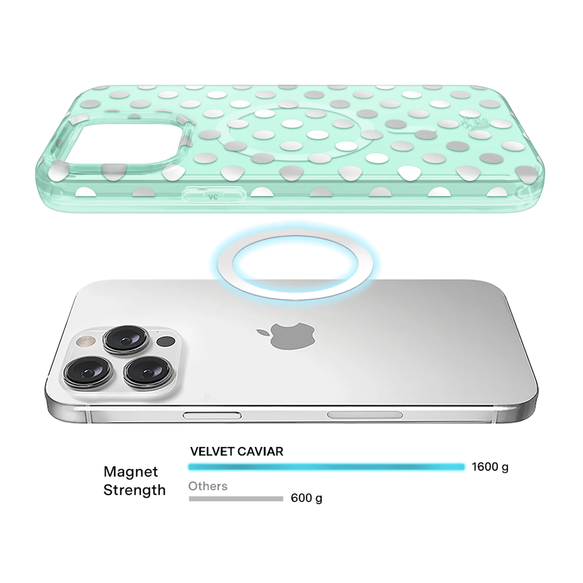 Mint Chrome Polka Dot iPhone Case - Image 29
