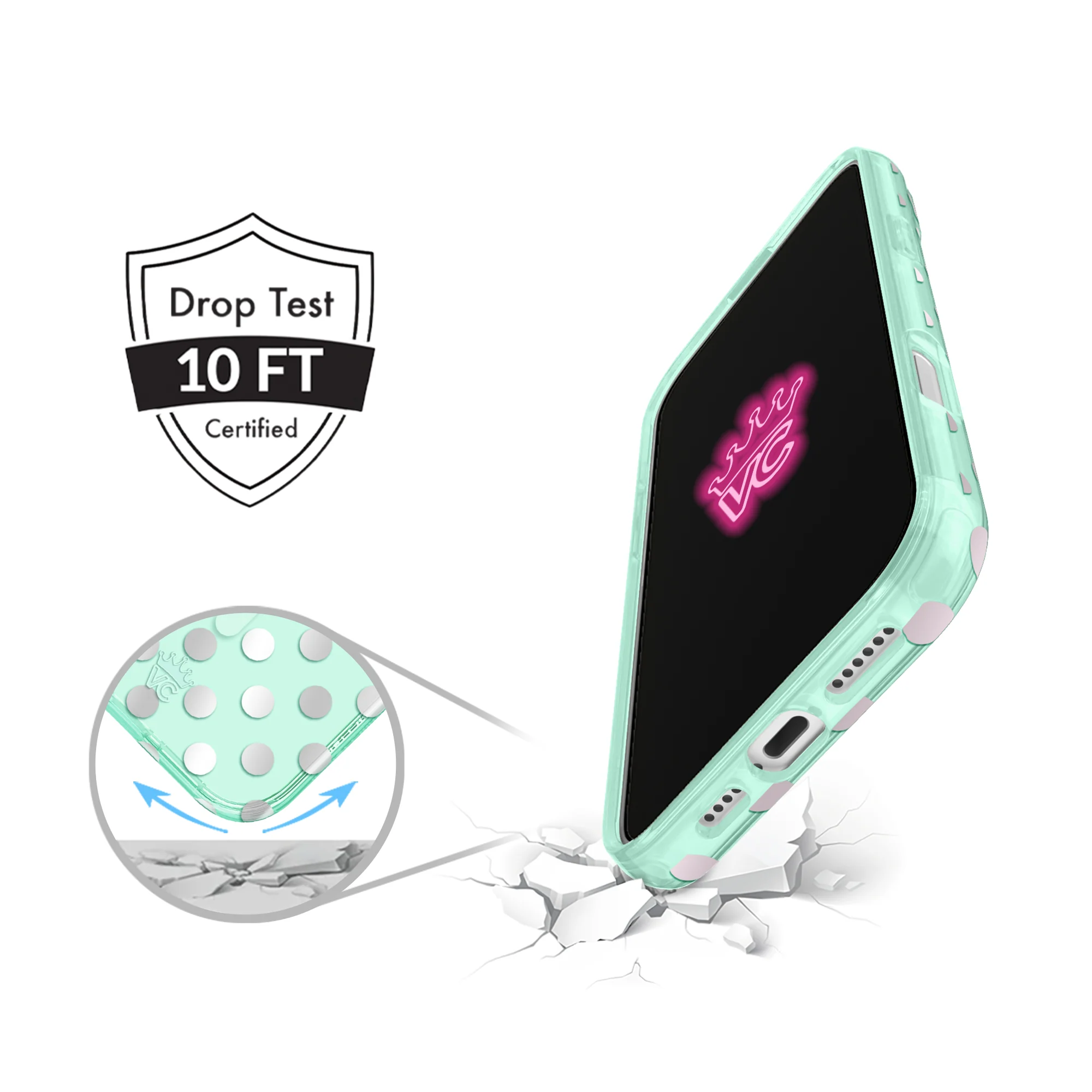 Mint Chrome Polka Dot iPhone Case - Image 42